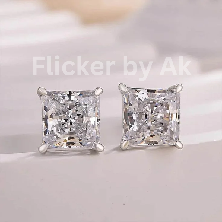 Square-Cut Stud Earrings