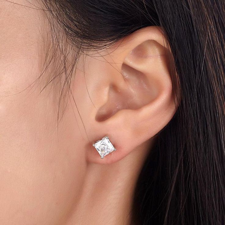 Square-Cut Stud Earrings