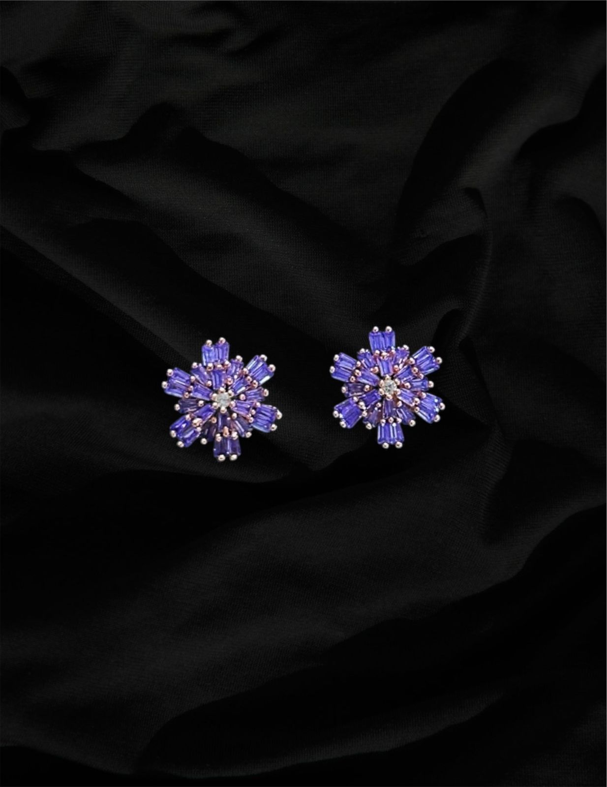 Violet Floral Earrings
