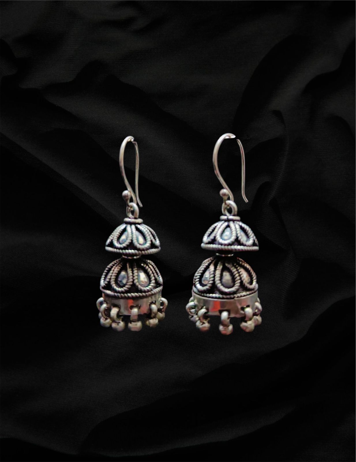 Silver Jhumka Earrings