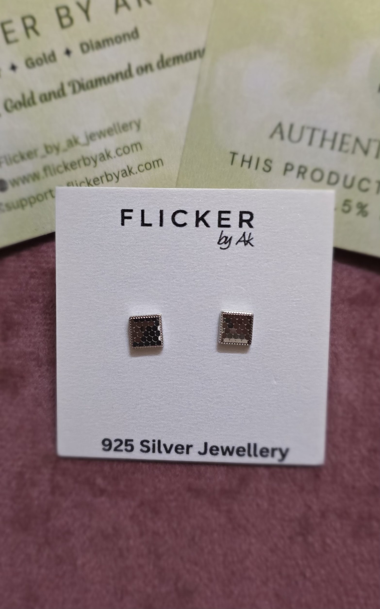 Silver Lazer Cut Earrings