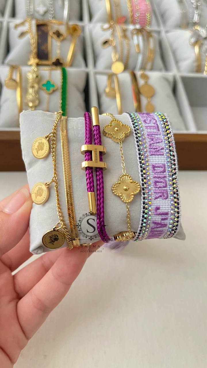 purple bracelets set