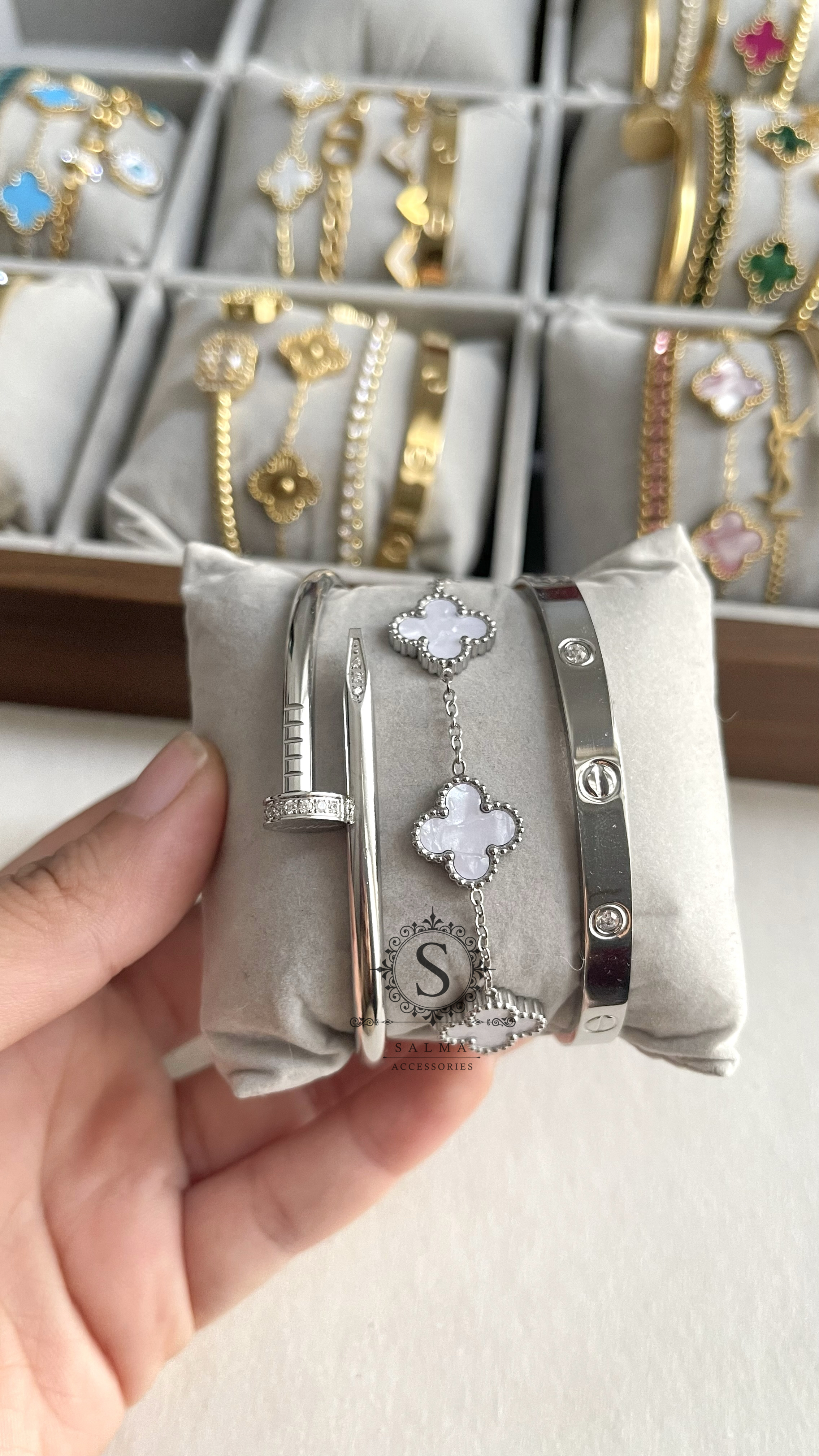 silver bracelets set