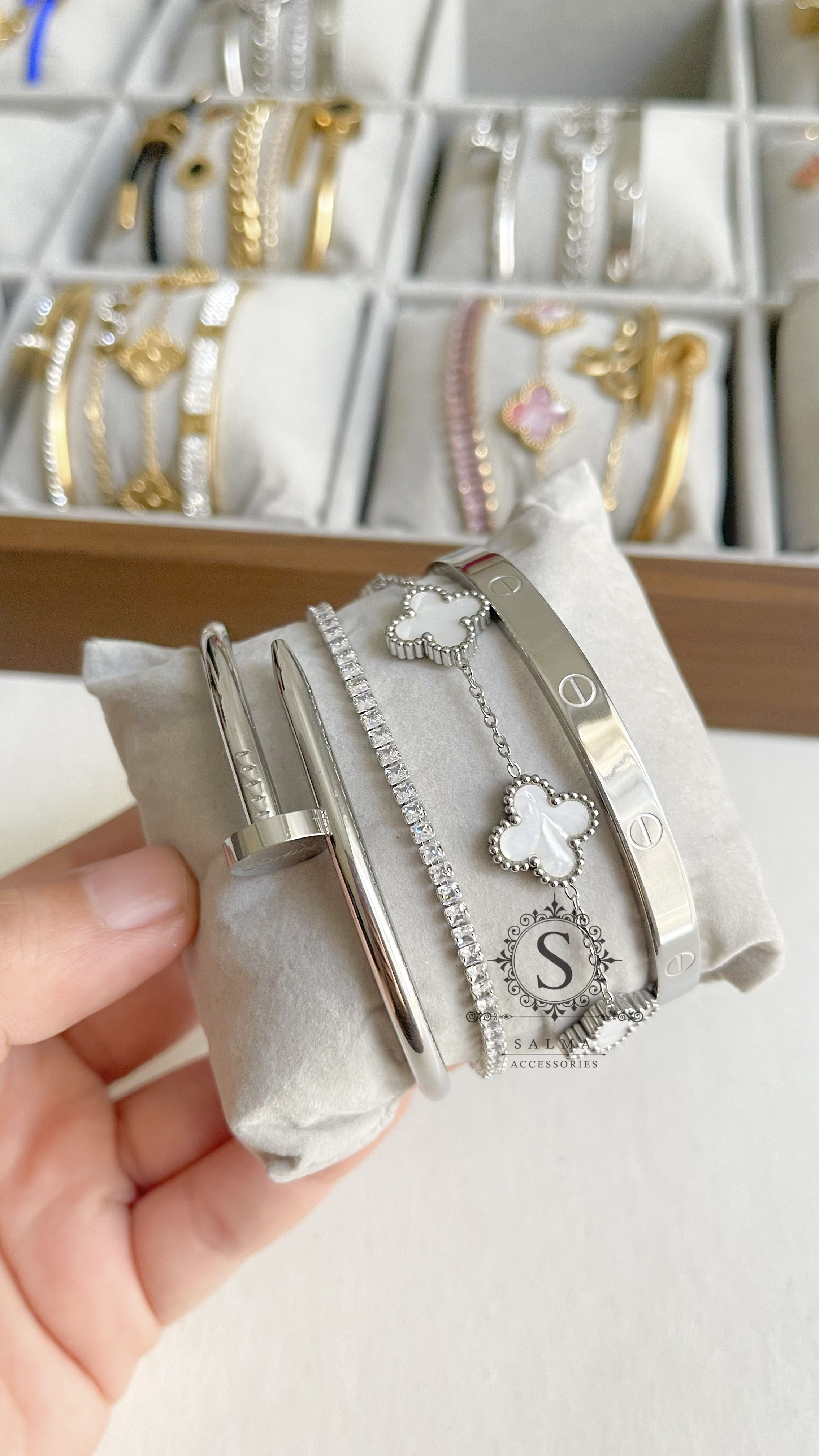 silver bracelets set