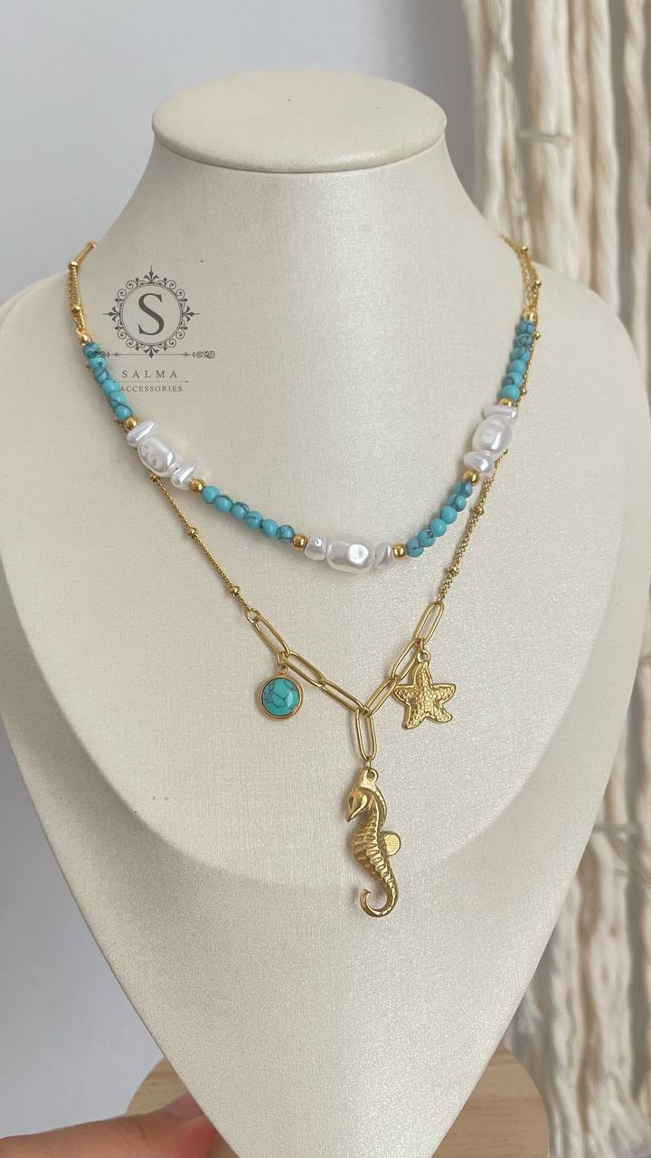 blue summer necklace