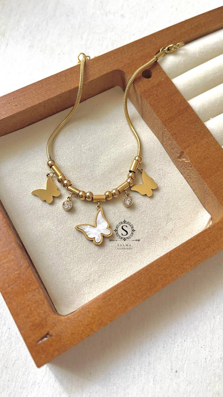 white butterfly bracelet