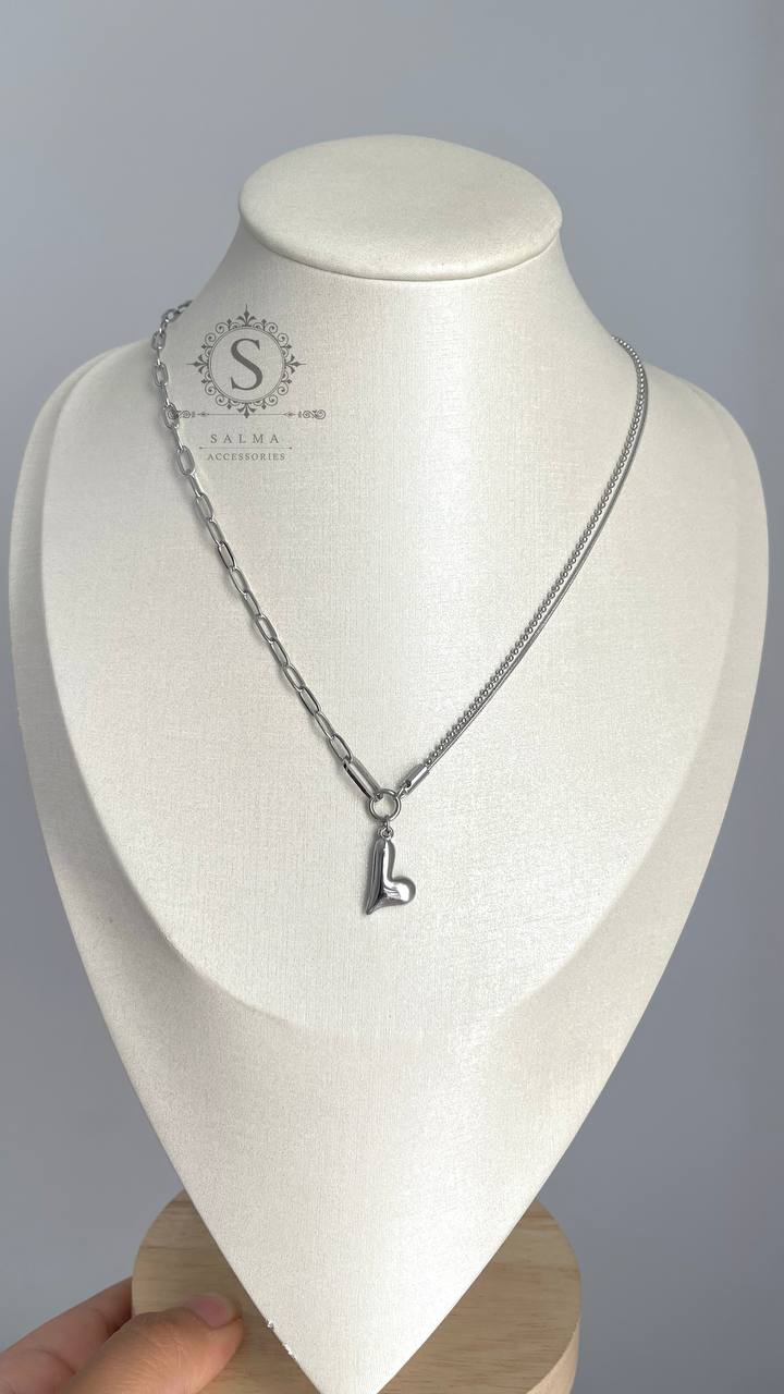 silver heart chain