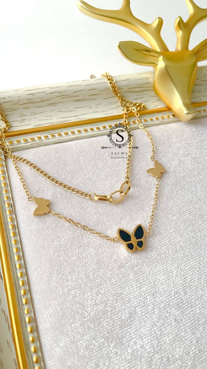 black butterfly anklet