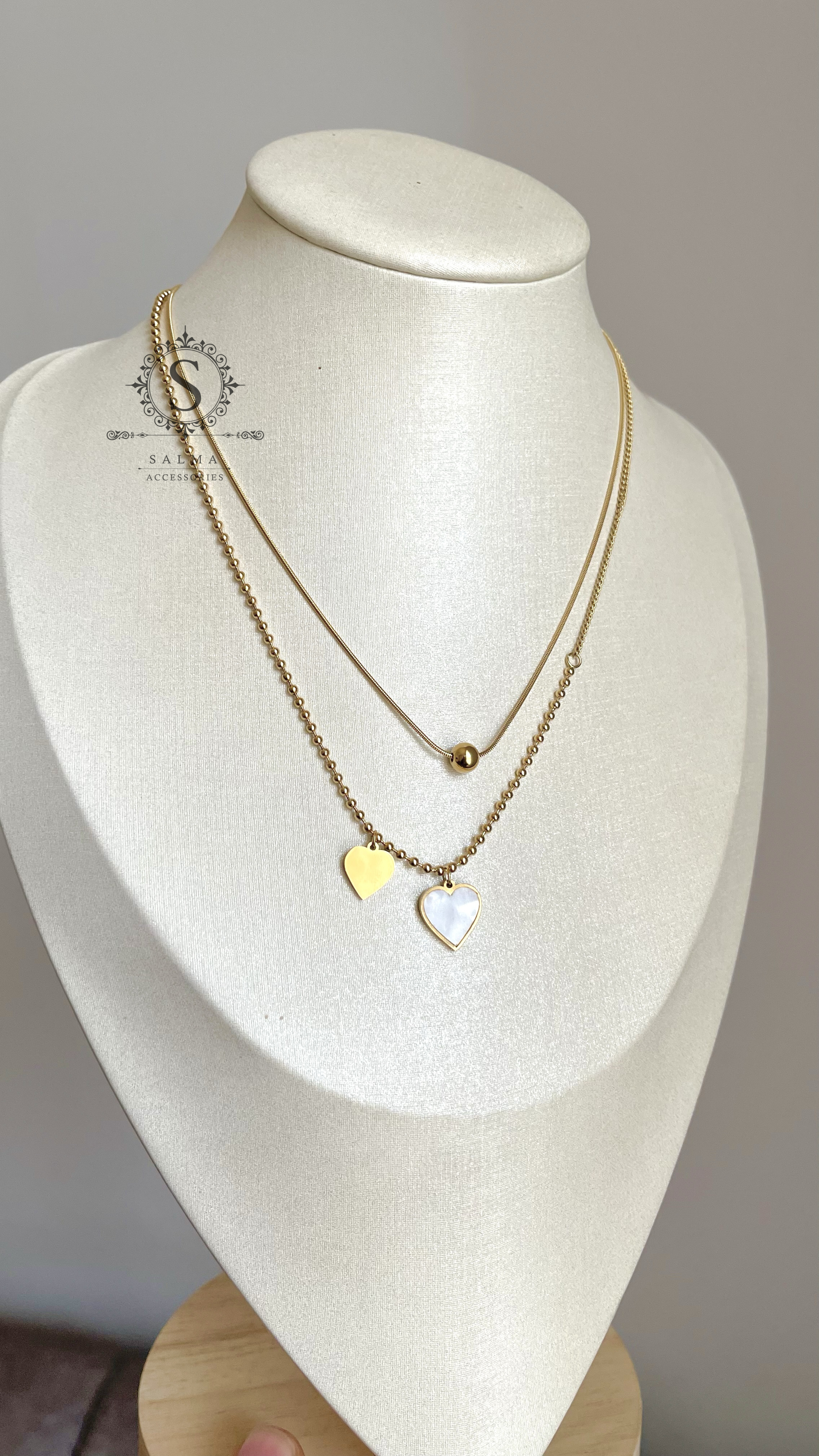 white heart necklace