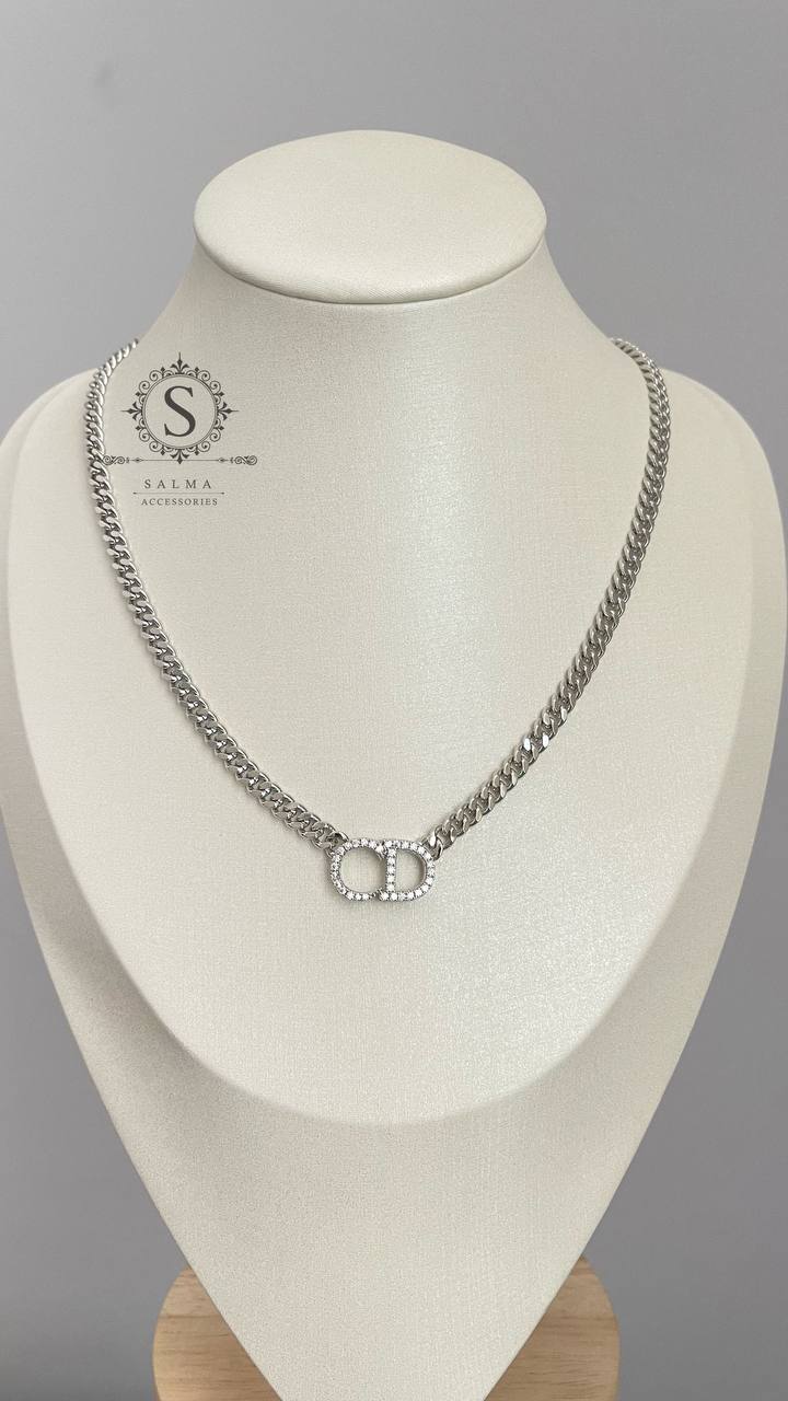 silver CD necklace