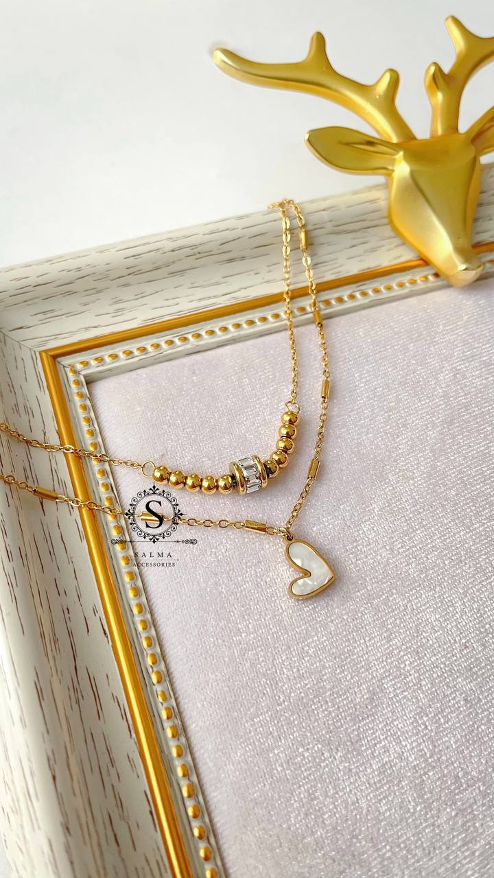 white heart anklet
