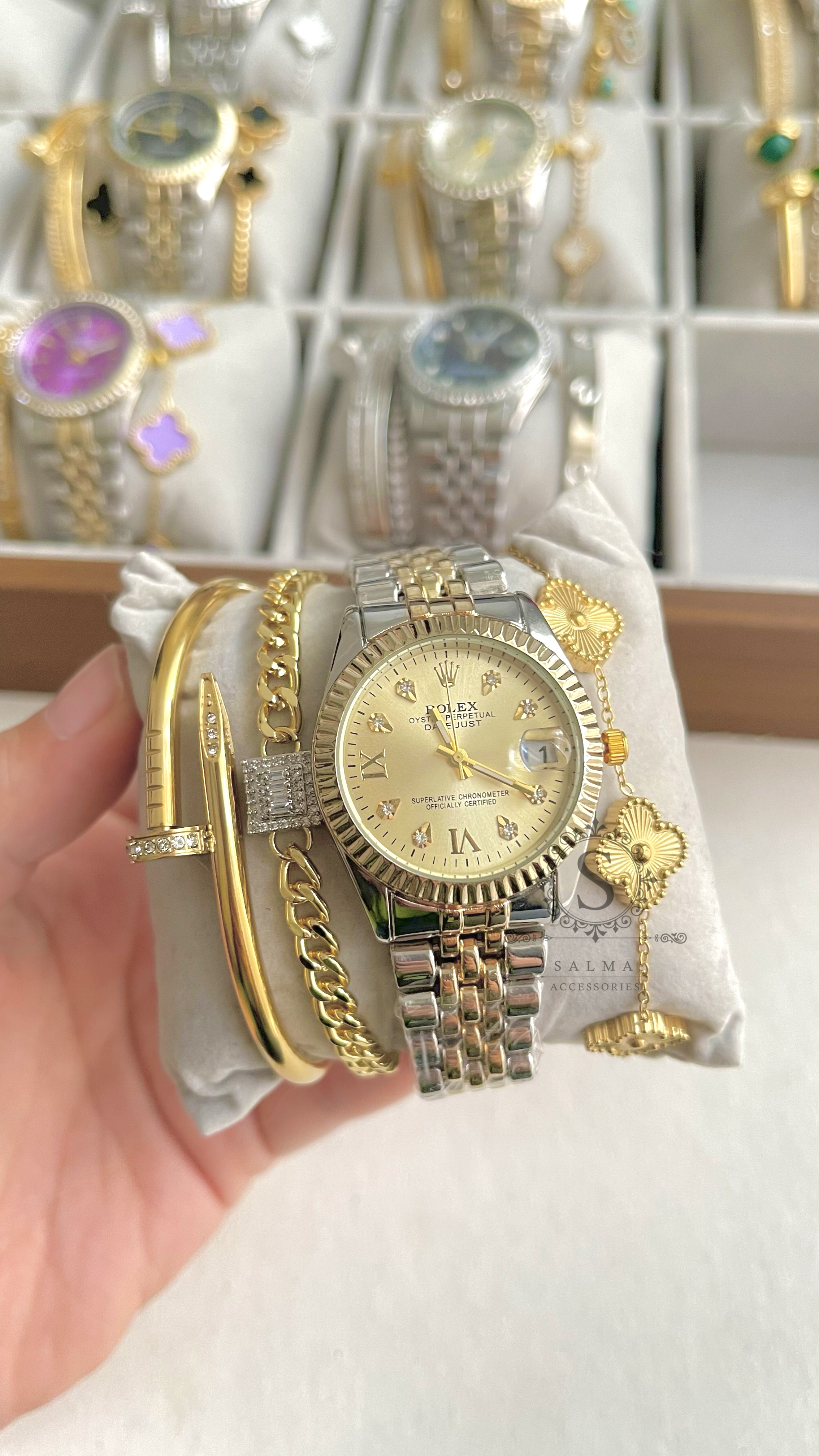gold watch set