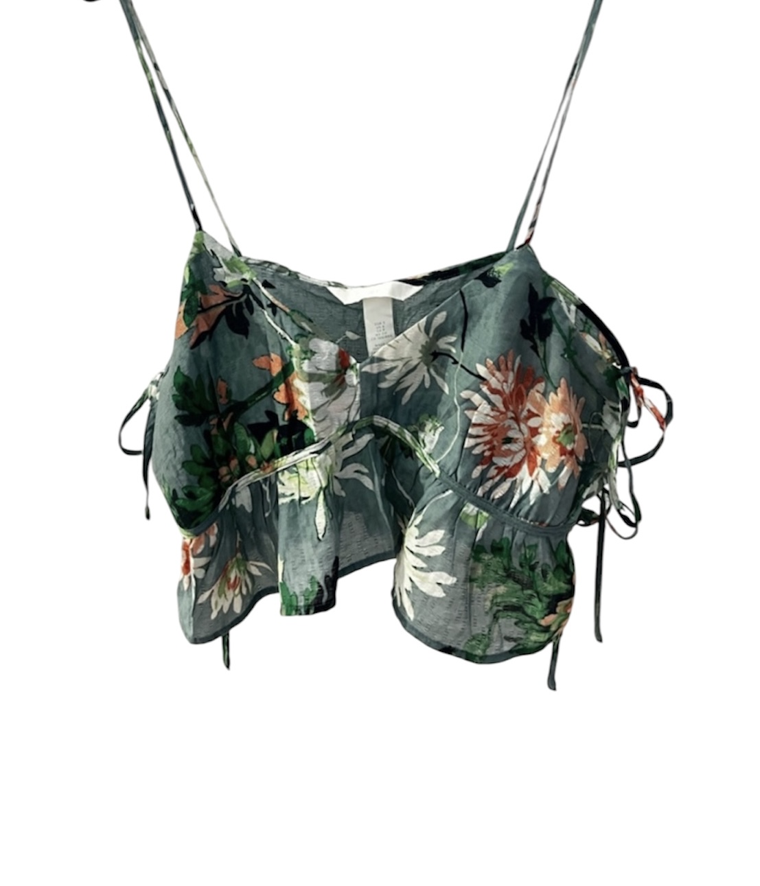 H&M Floral Ruffle Crop Top