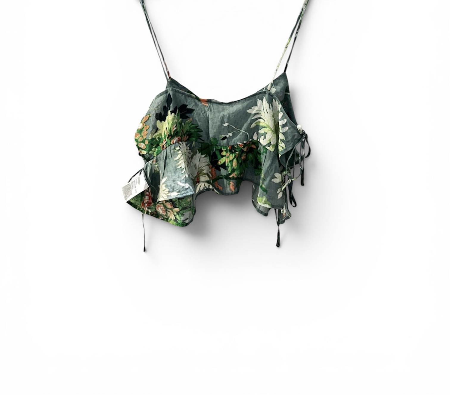 H&M Floral Ruffle Crop Top