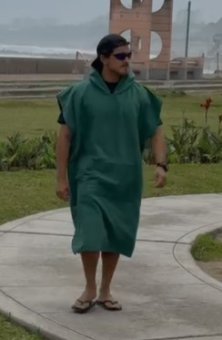 Poncho cambiador para surf Verde