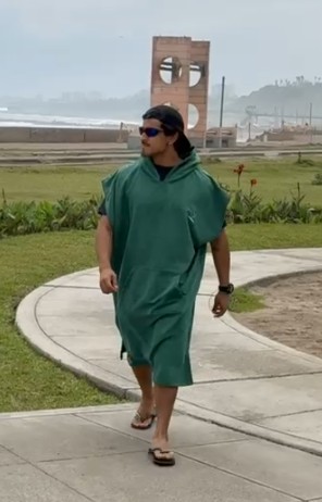 Poncho cambiador para surf Verde