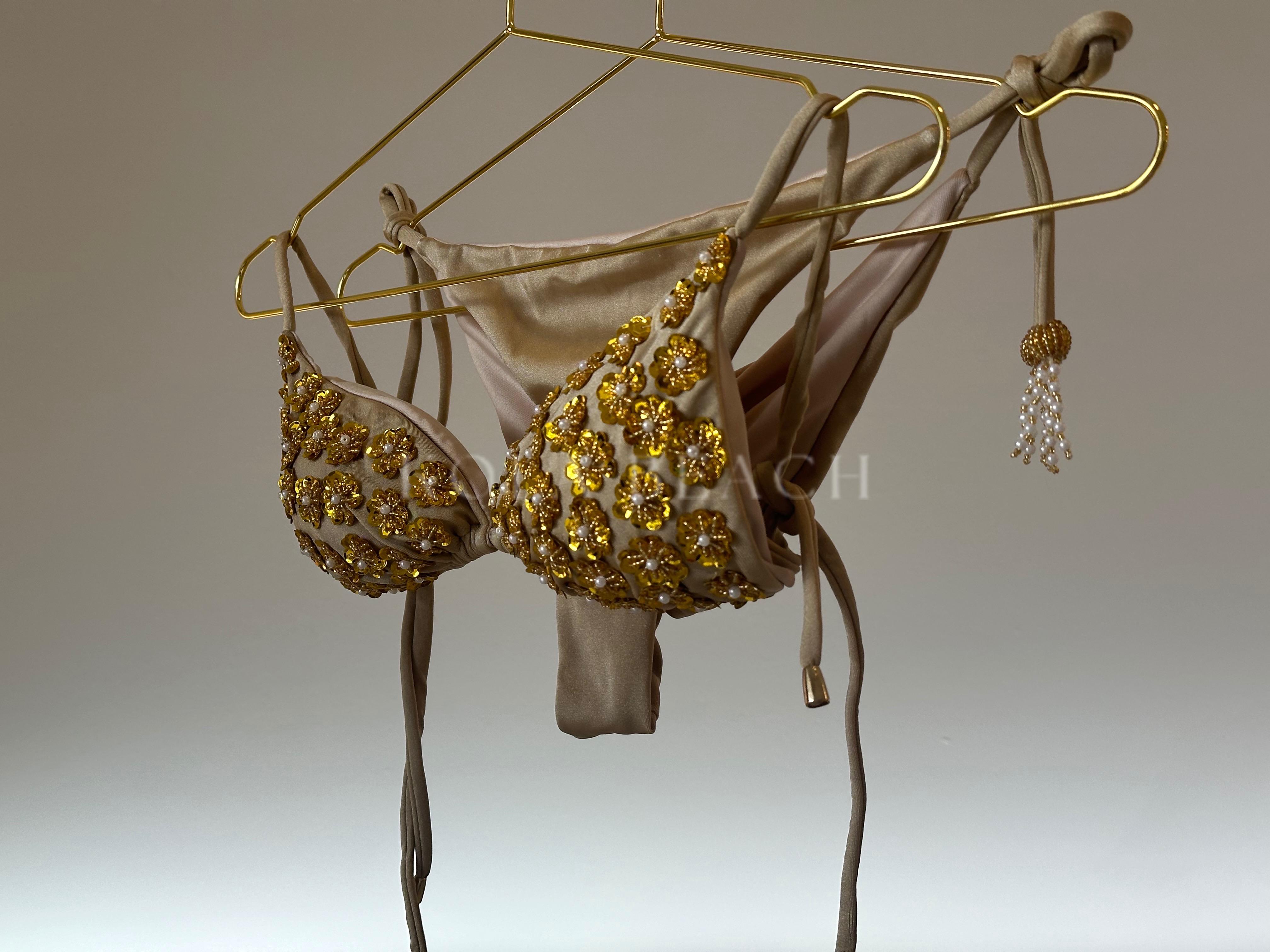 Gold Flower Bikini Set