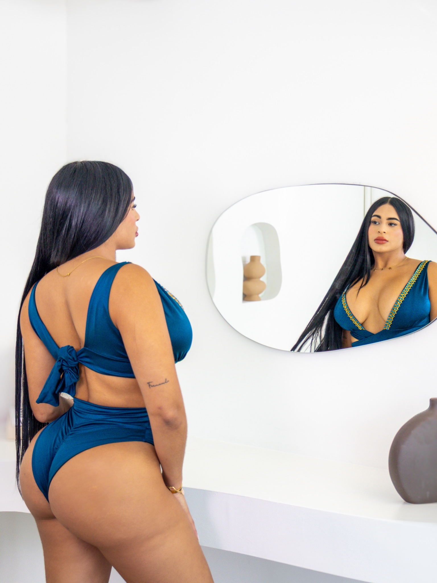 Stylish Teal Full Boday Swimsuit