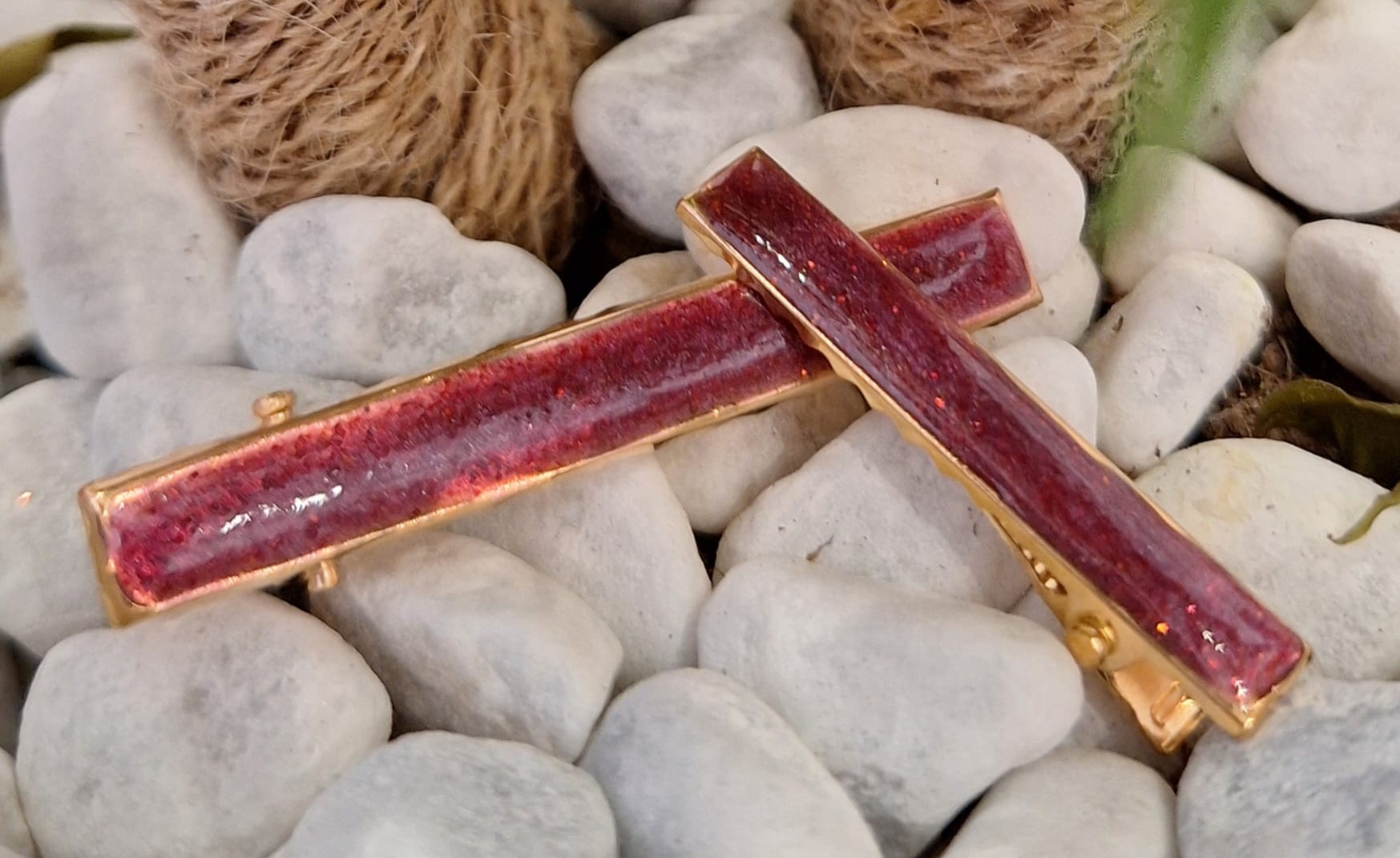 Parure barrettes pastel