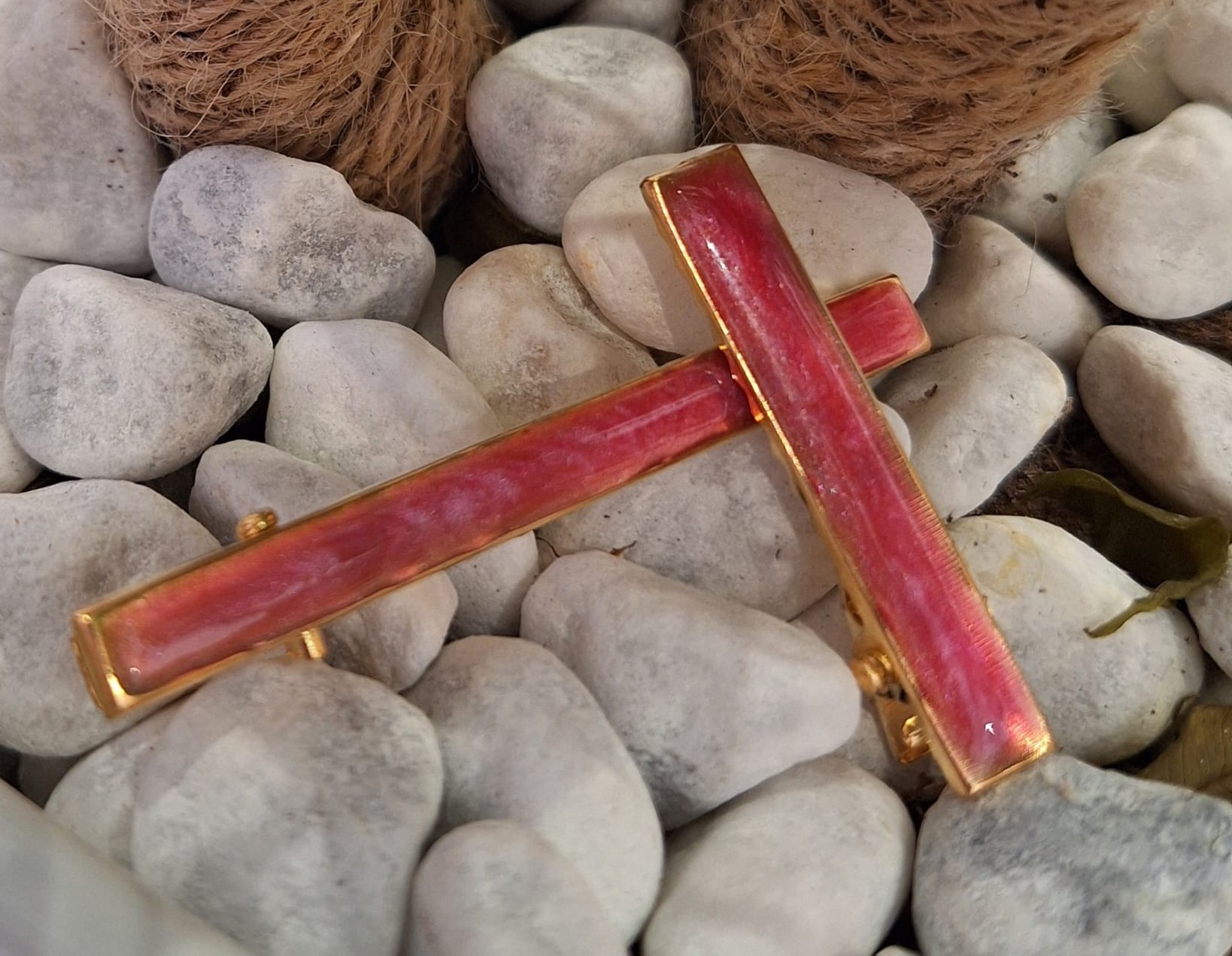 Parure barrettes pastel