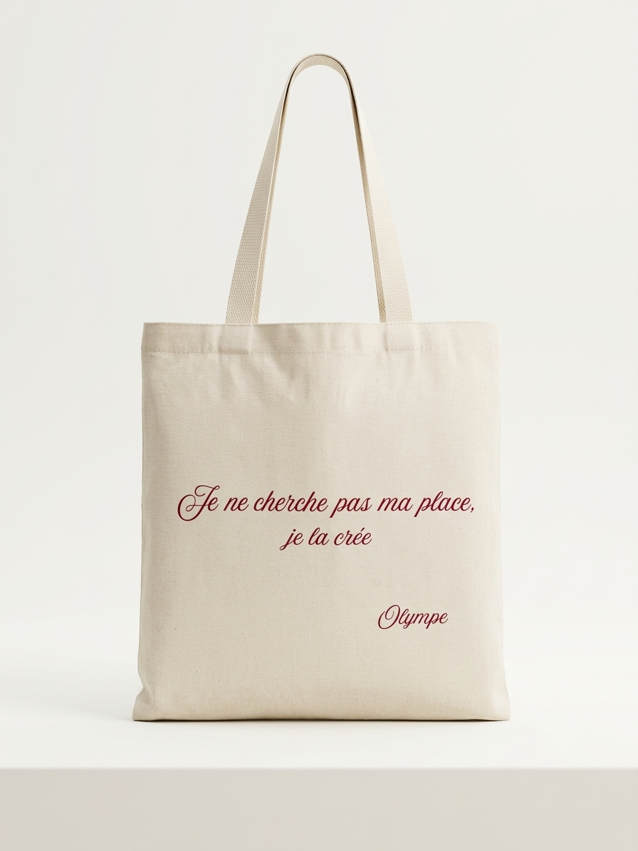 Tote Bag Inspiration - "Je ne cherche pas ma place, je la crée"