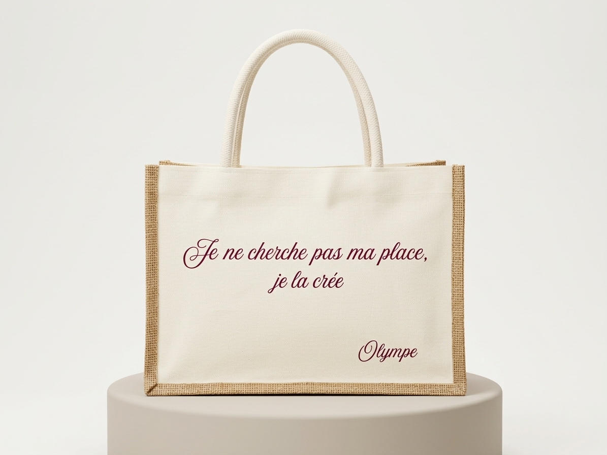 Petit Cabas Jute & Toile - Édition "Je ne cherche pas ma place, je la crée"