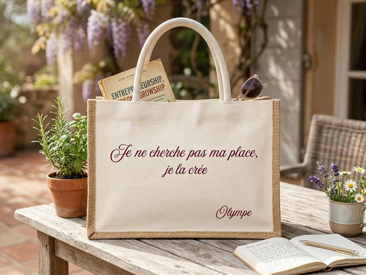 Petit Cabas Jute & Toile - Édition "Je ne cherche pas ma place, je la crée"