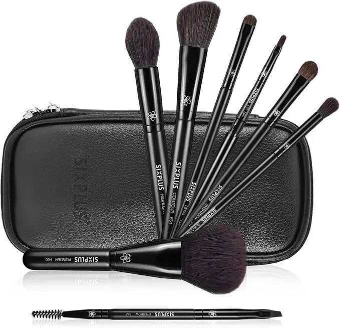 SIXPLUS ドーンシリーズ ブラックメイクブラシ 8本セット