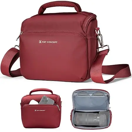 K&F Concept カメラバッグ ショルダーバッグ カメラショルダーバッグ, 01-black, モダン