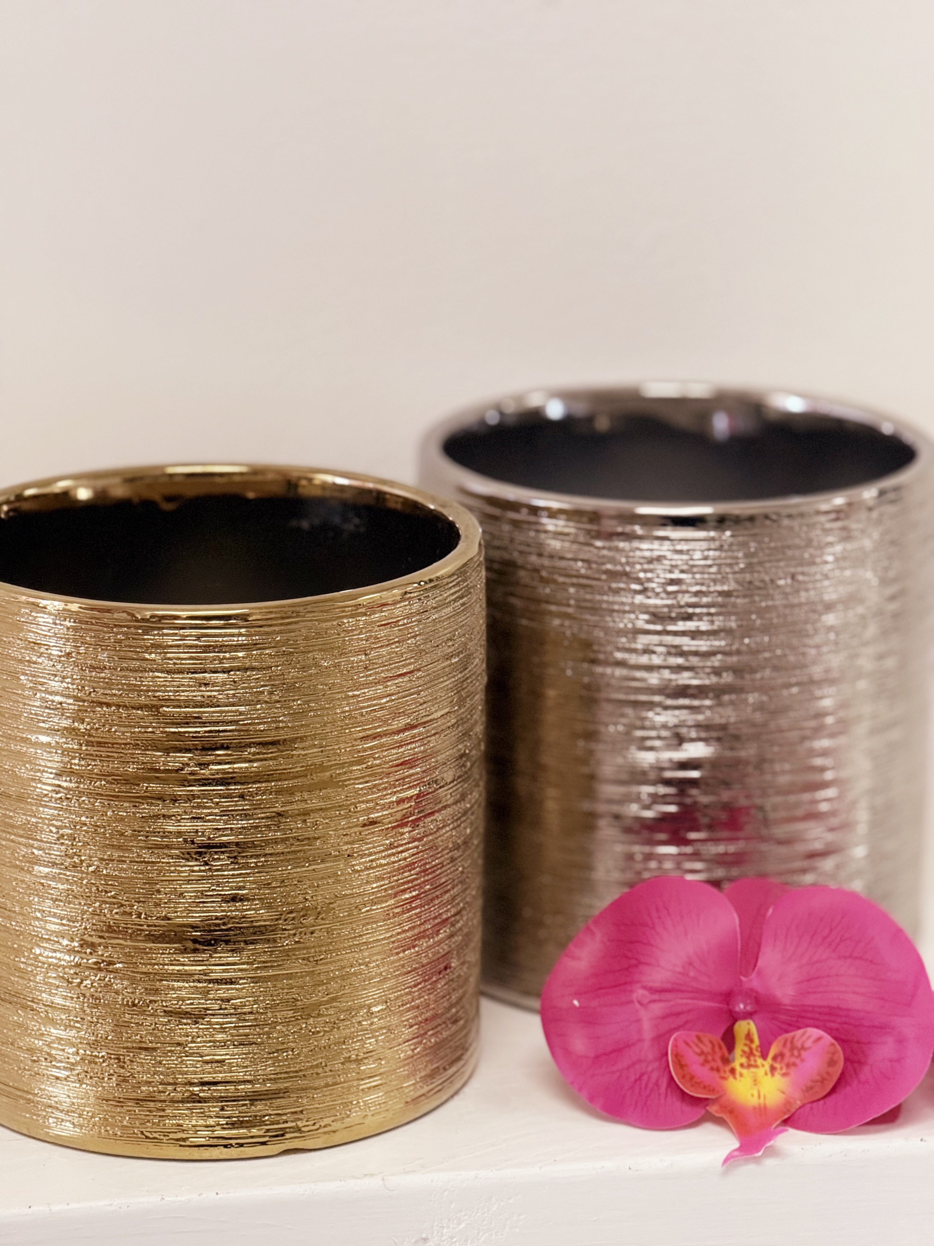 Platinum Glow Cylinder Vase