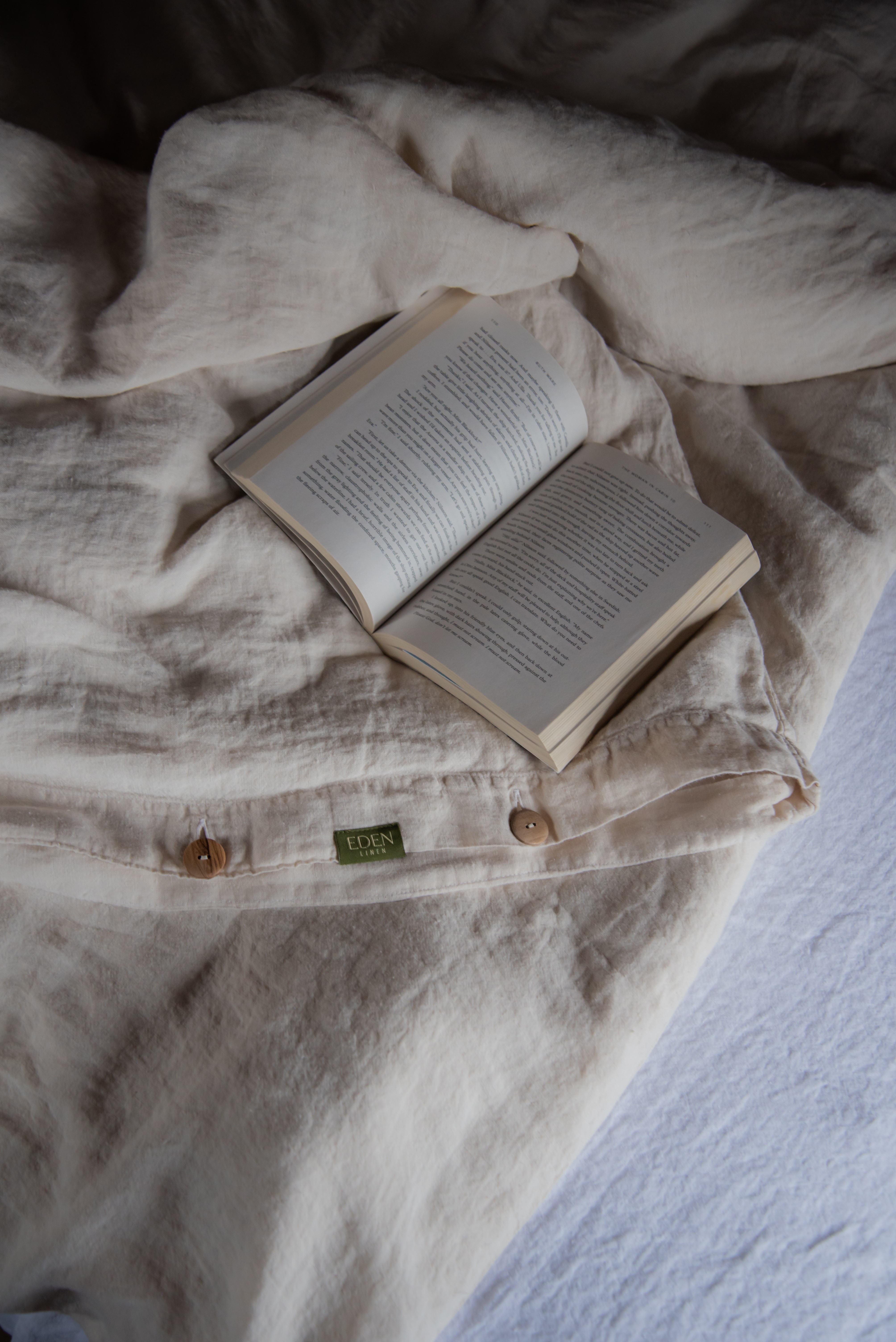 Lino Patalynės Komplektas - Kreminė