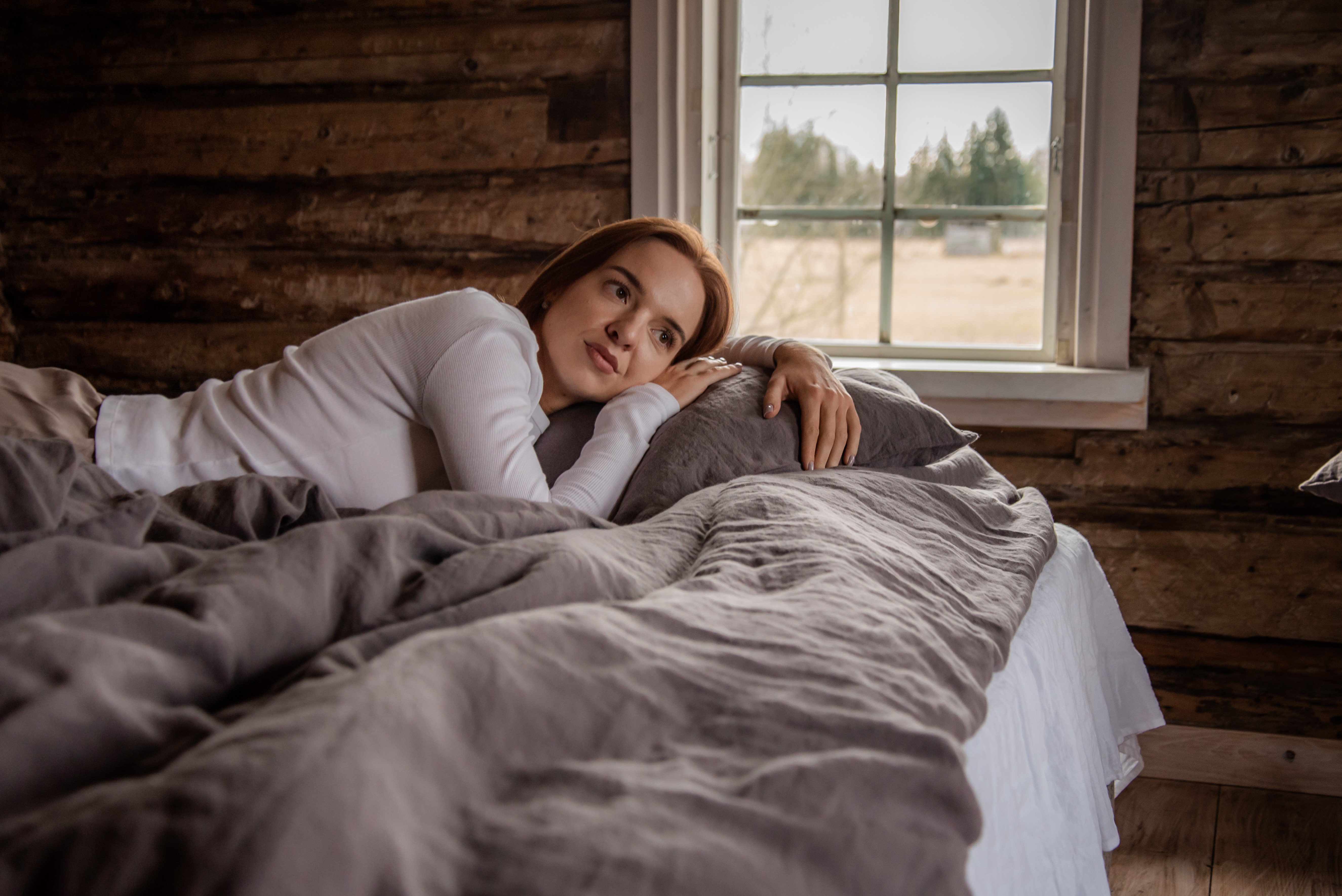 Lino Patalynės Komplektas - Šokoladinė Pilka