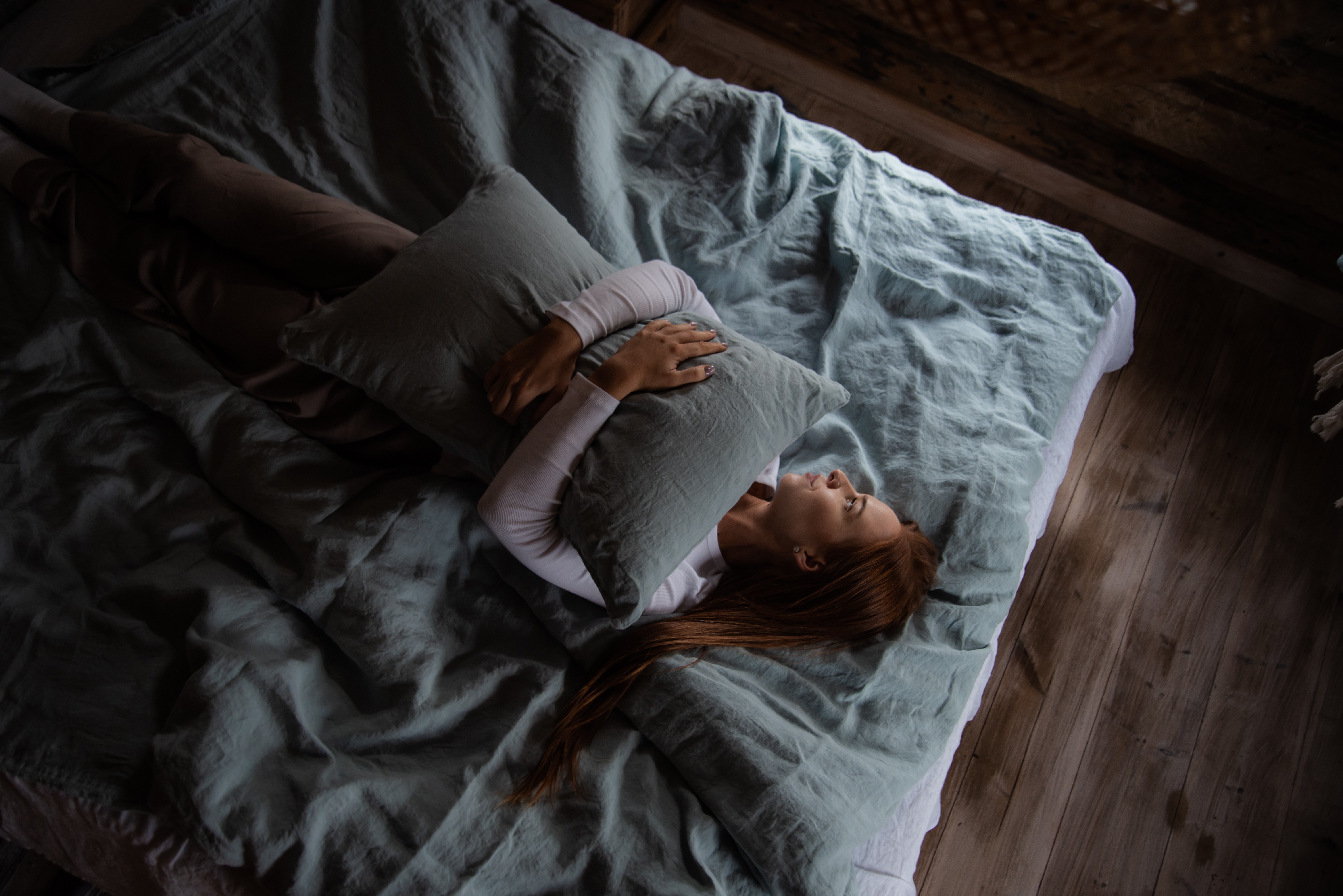 Lino Patalynės Komplektas - Šviesiai Mėlyna