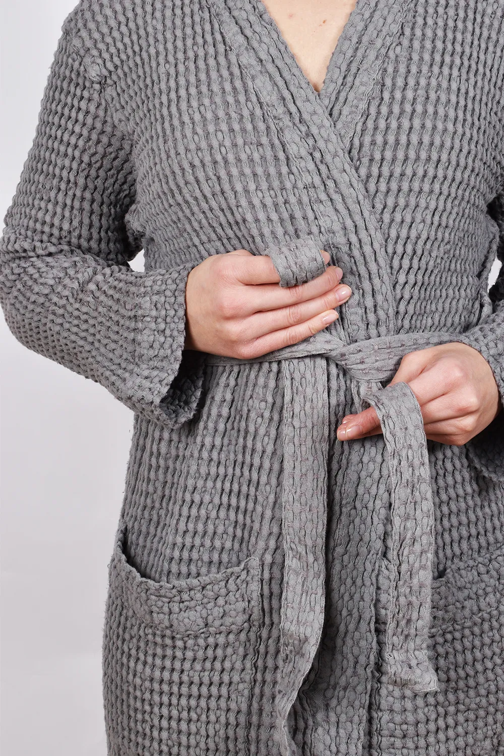 Pilkas vaflinis chalatas