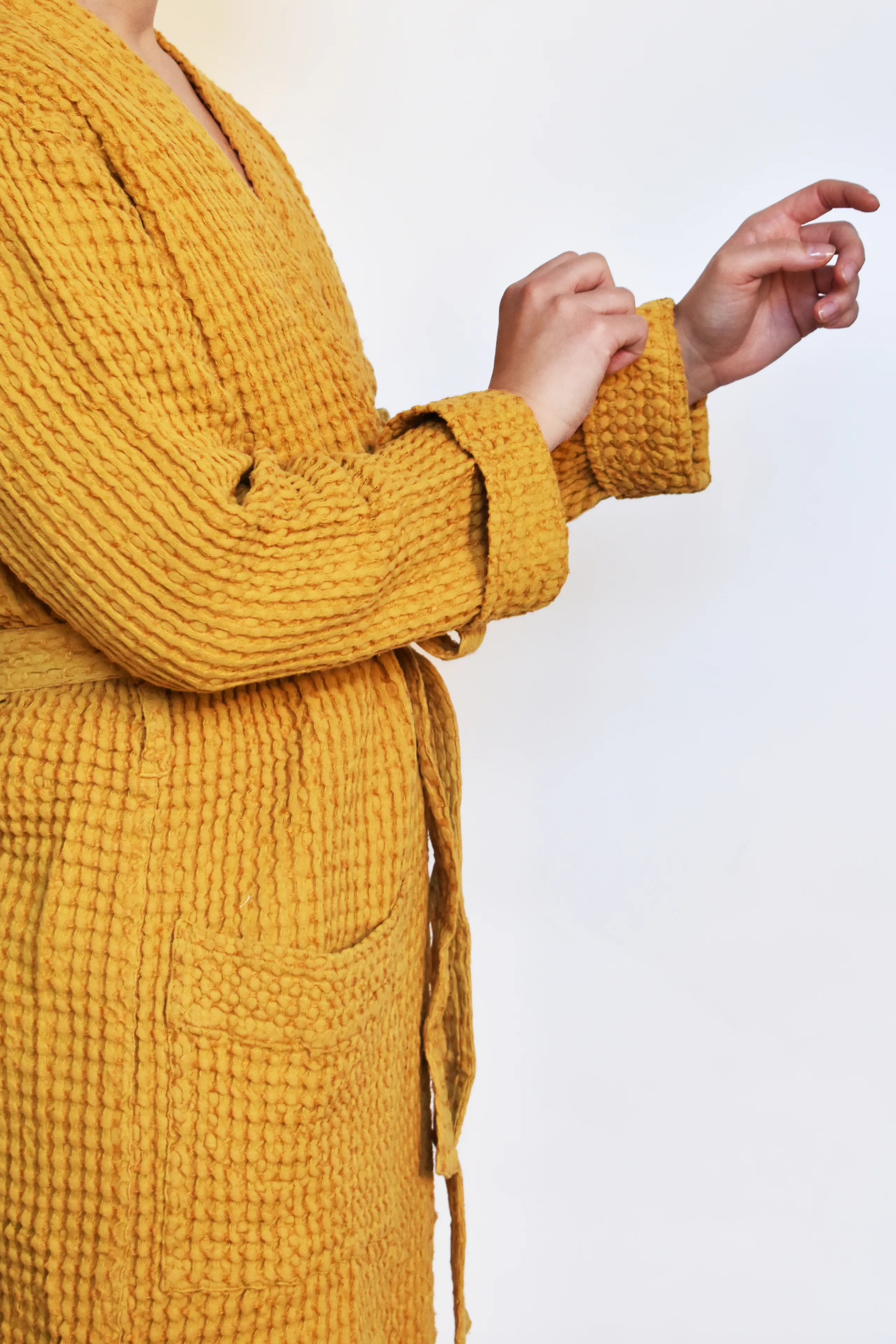 Geltonas vaflinis chalatas