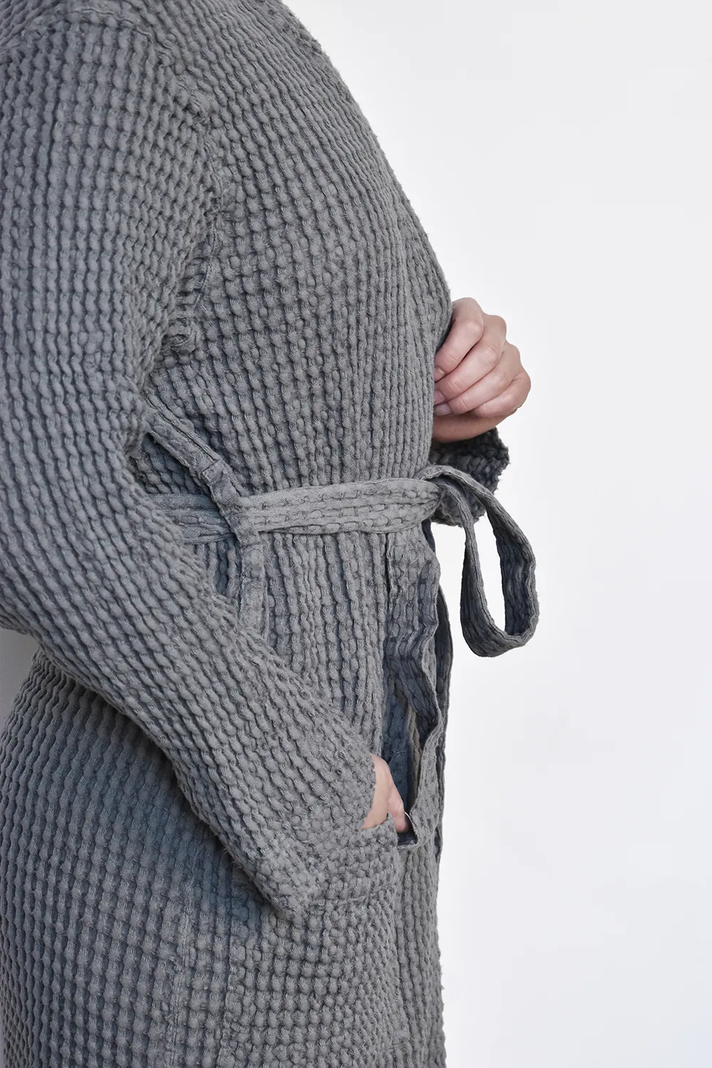 Pilkas vaflinis chalatas