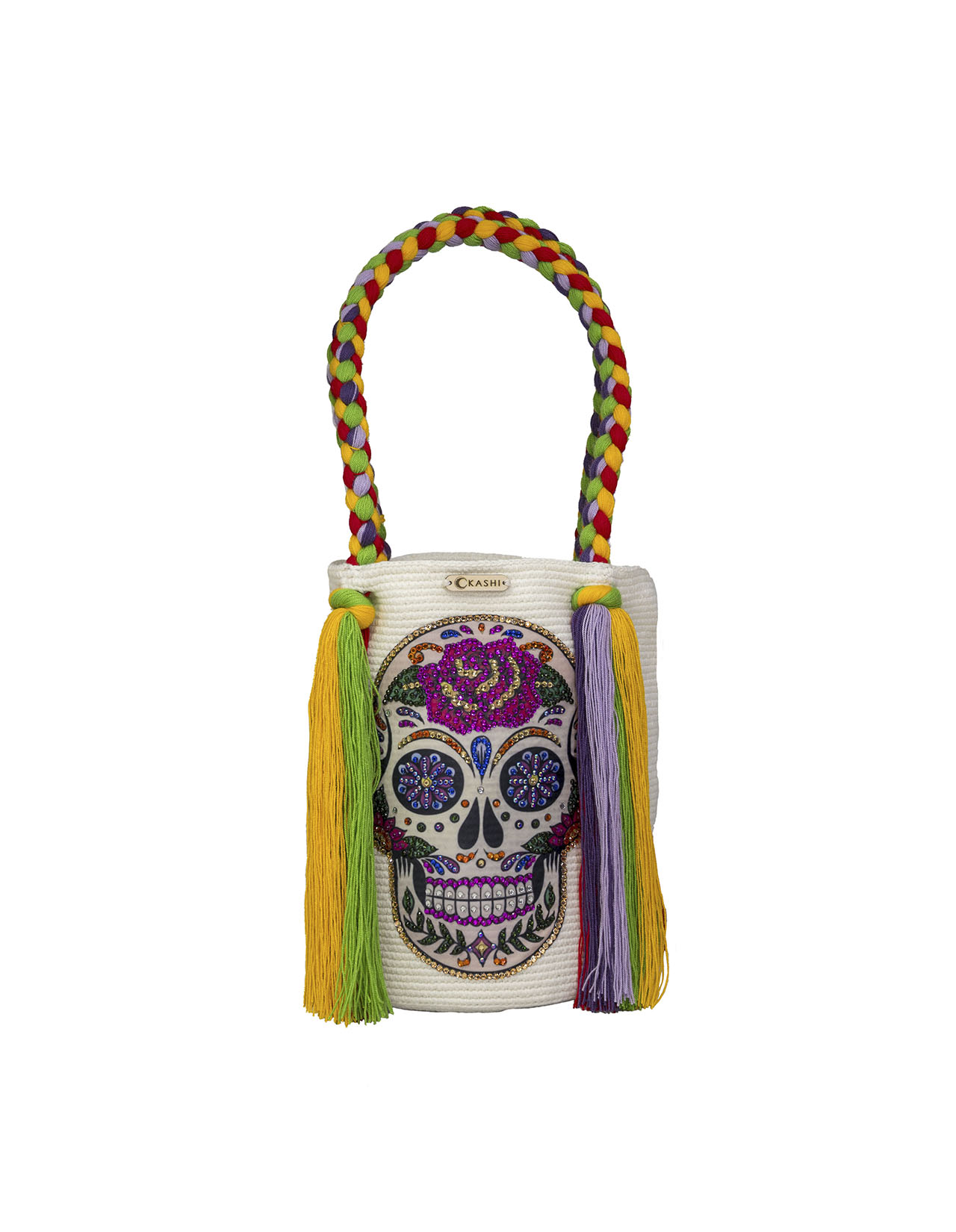 Dahlia rhinestone shoulder tote bag