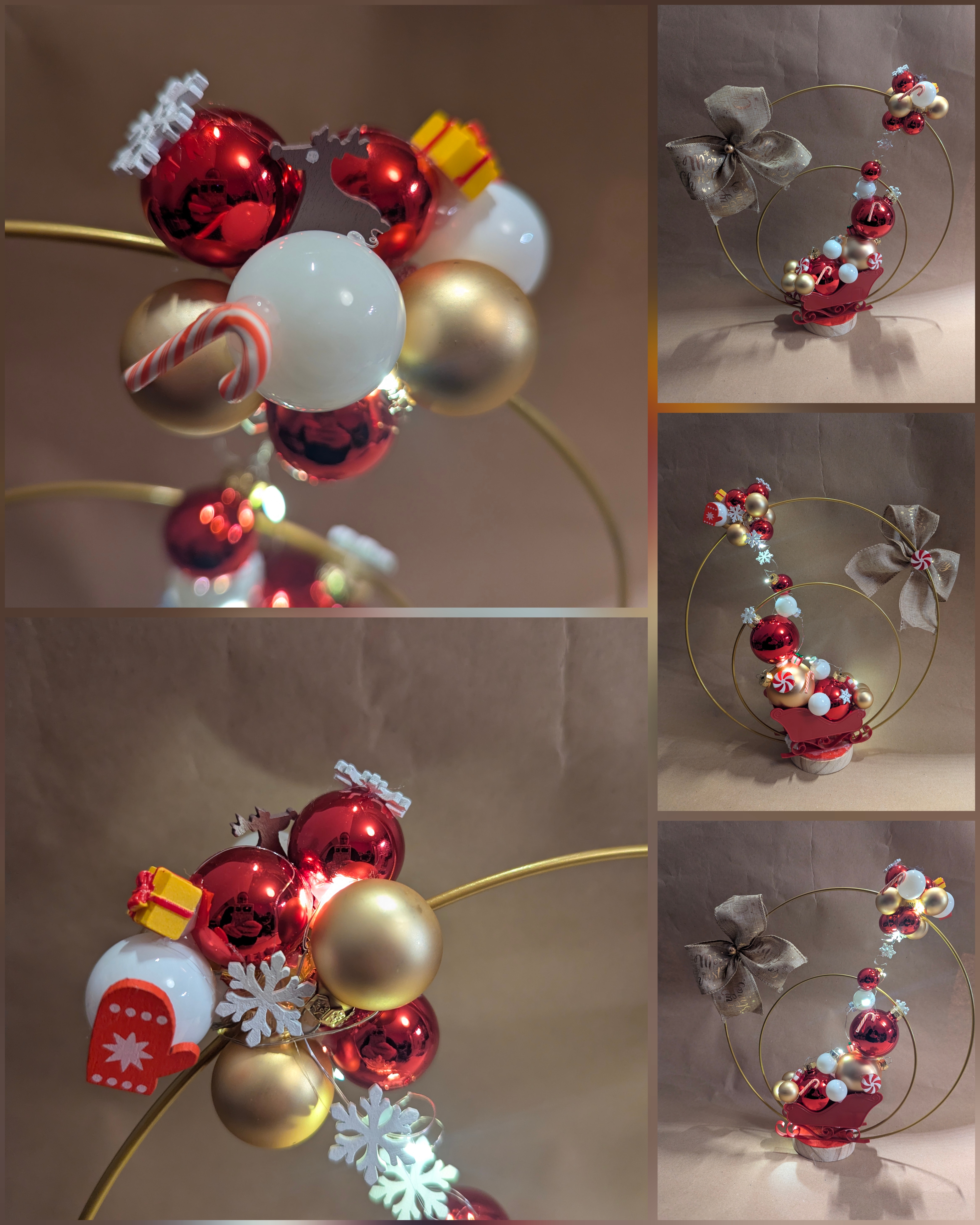 Centre de table de Noël Traineau