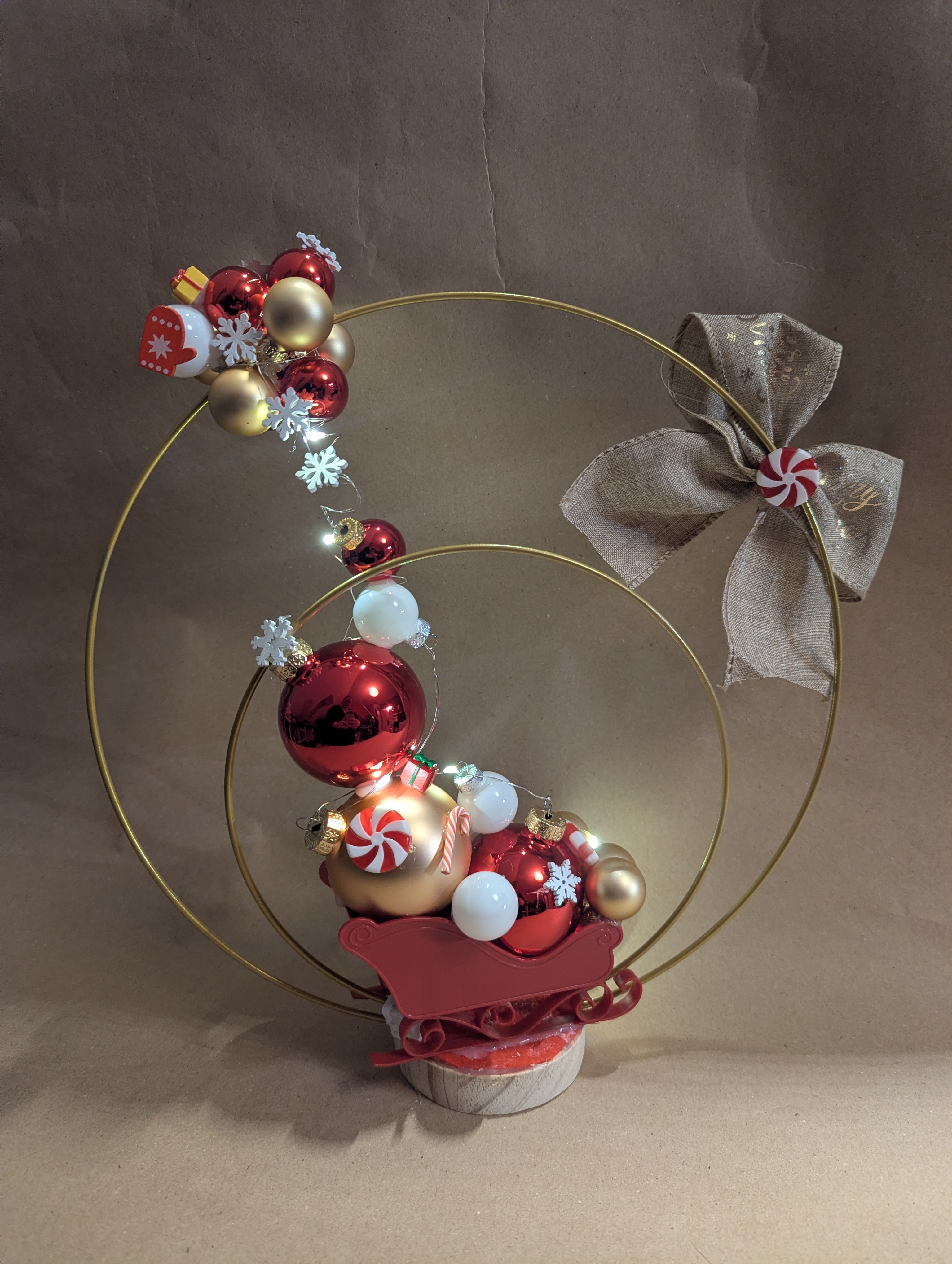 Centre de table de Noël Traineau