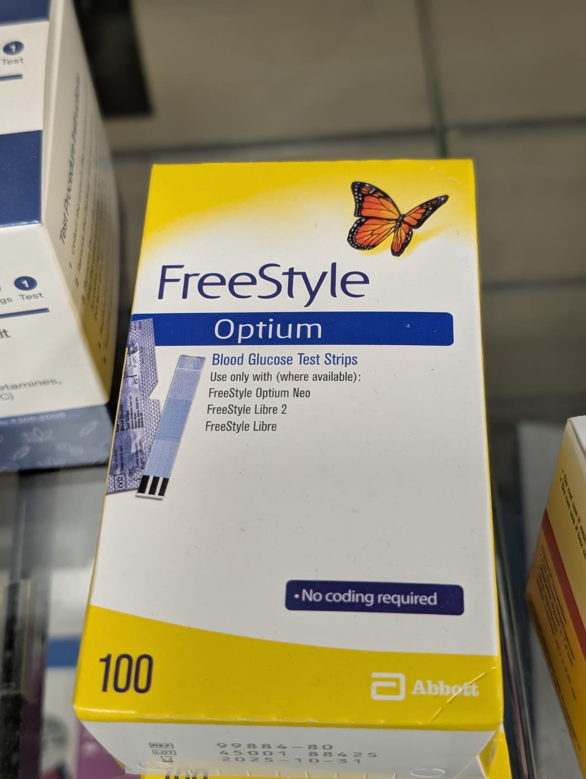 Freestyle Optium Blood Glucose Test Strips