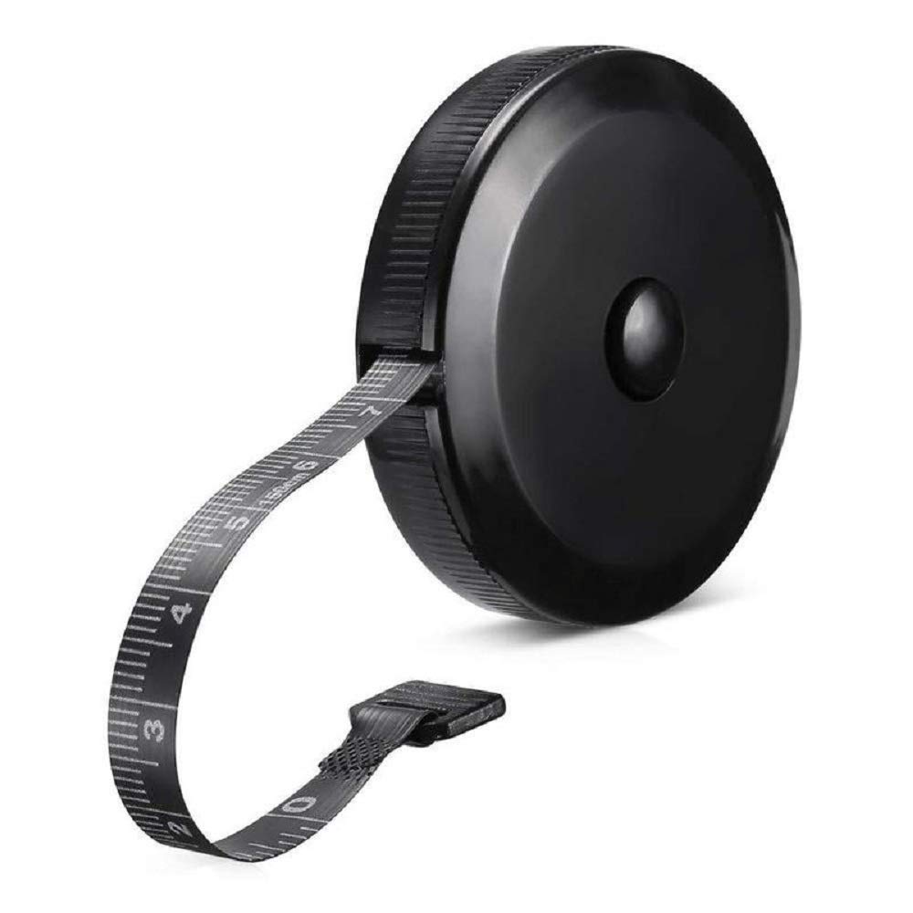 GDMINLO Soft Tape Measure Retractable Measuring for Body Fabric Sewing Tailor Cloth Knitting Craft Weight Loss Measurements Retractable Black Double Scales Rulers 1 Pack