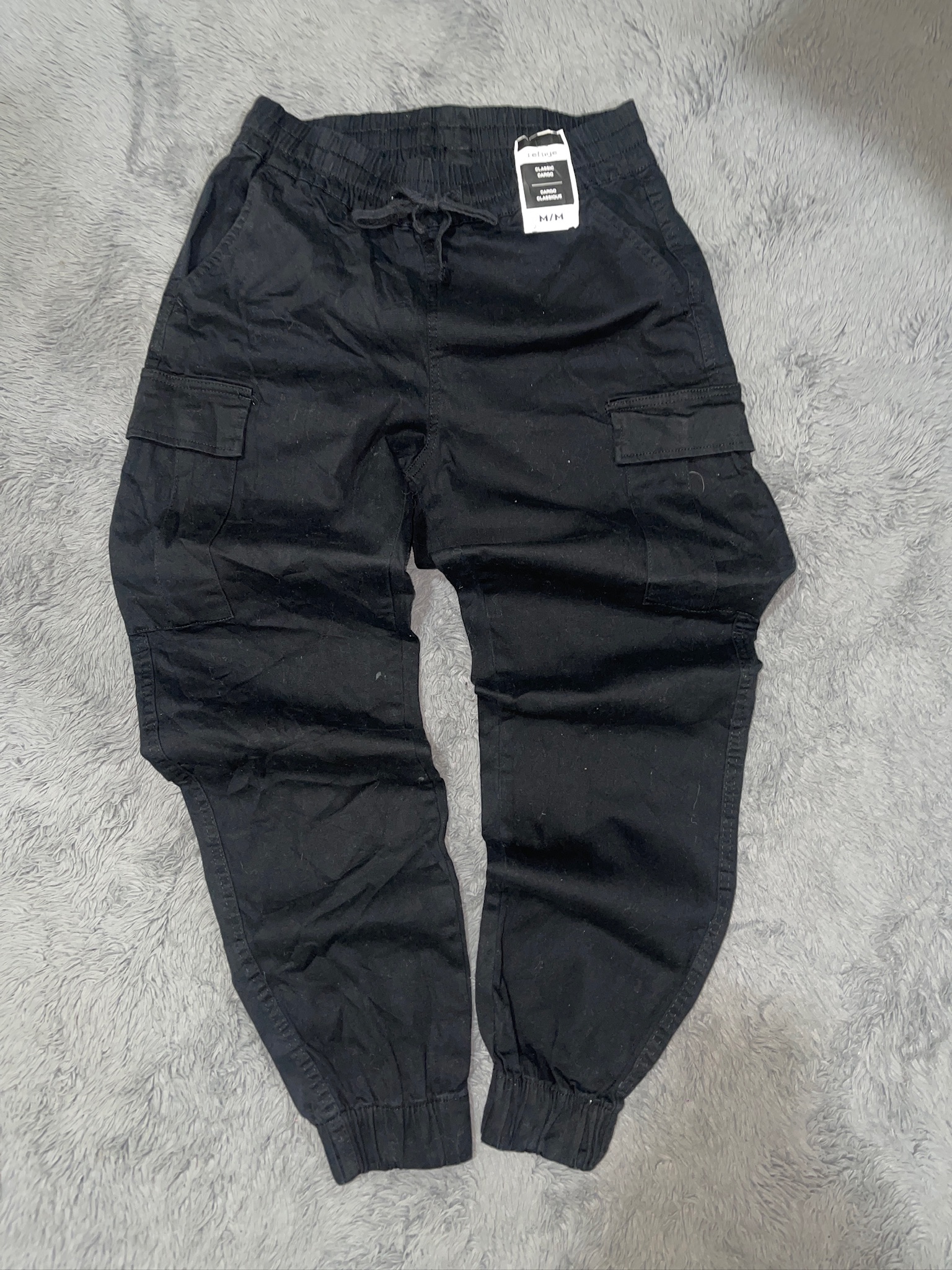Black Cargo Jogger Pants
