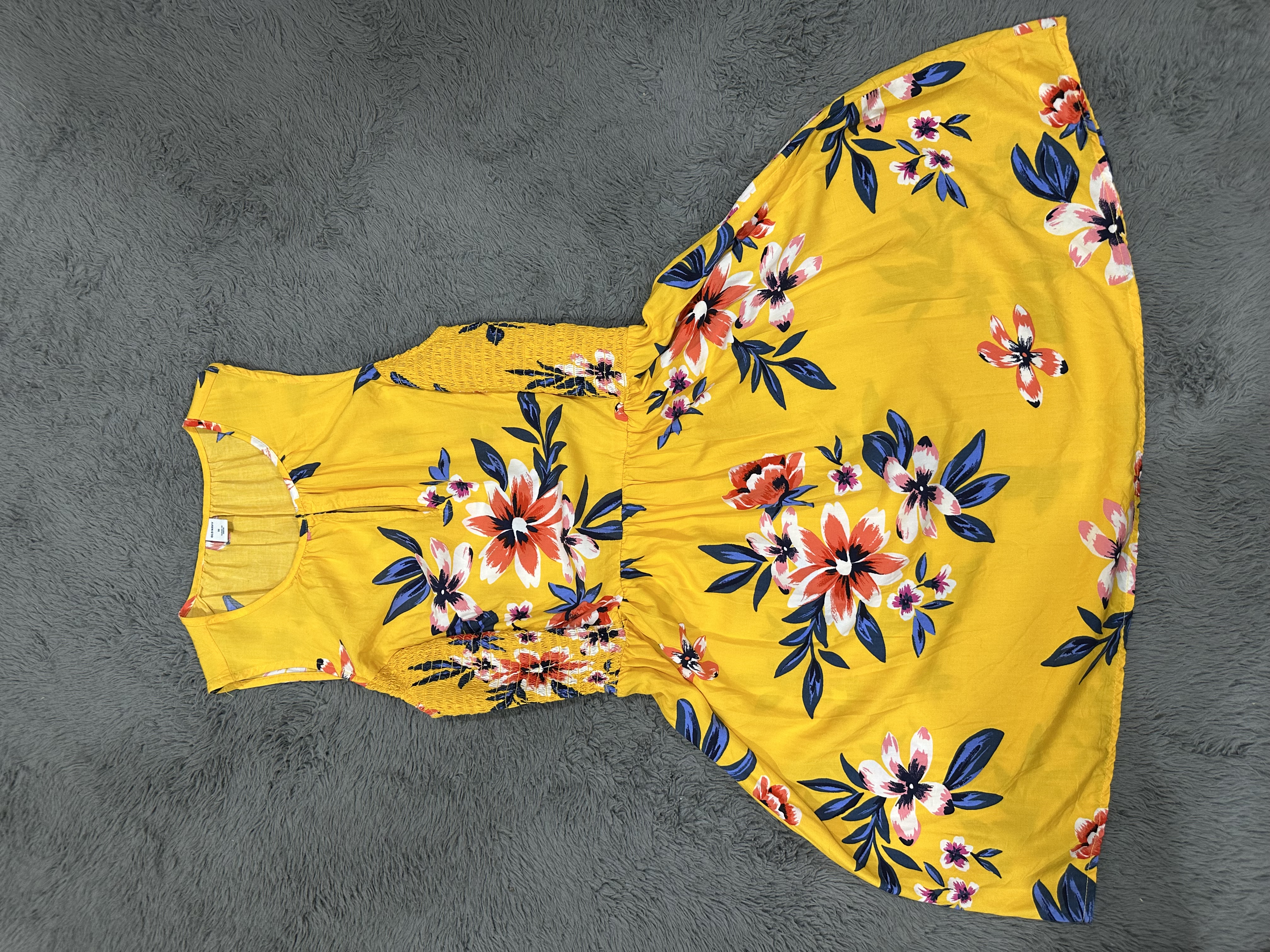 Yellow Floral Sleeveless Dress