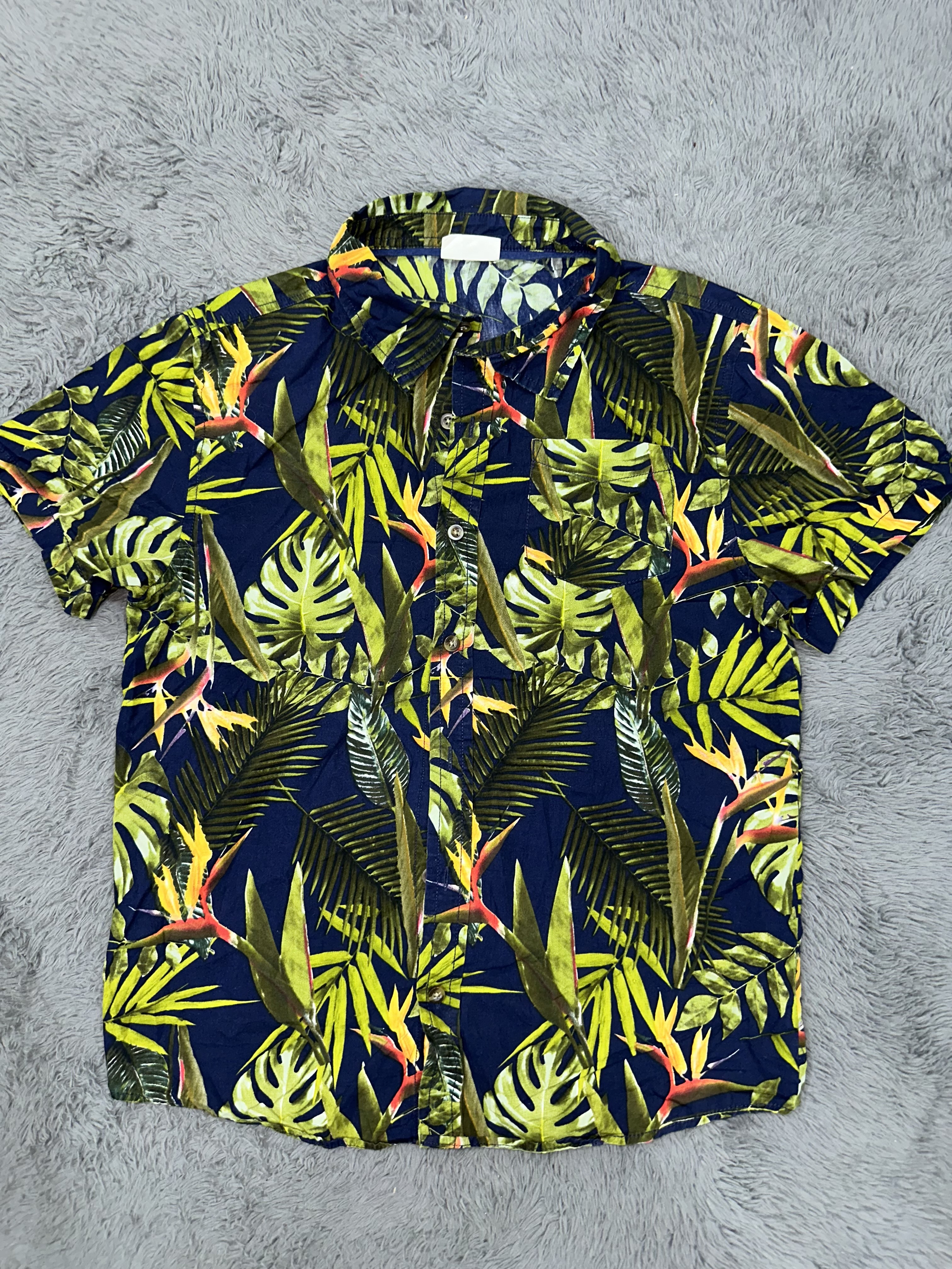 Tropical Print Short-Sleeve Shirt