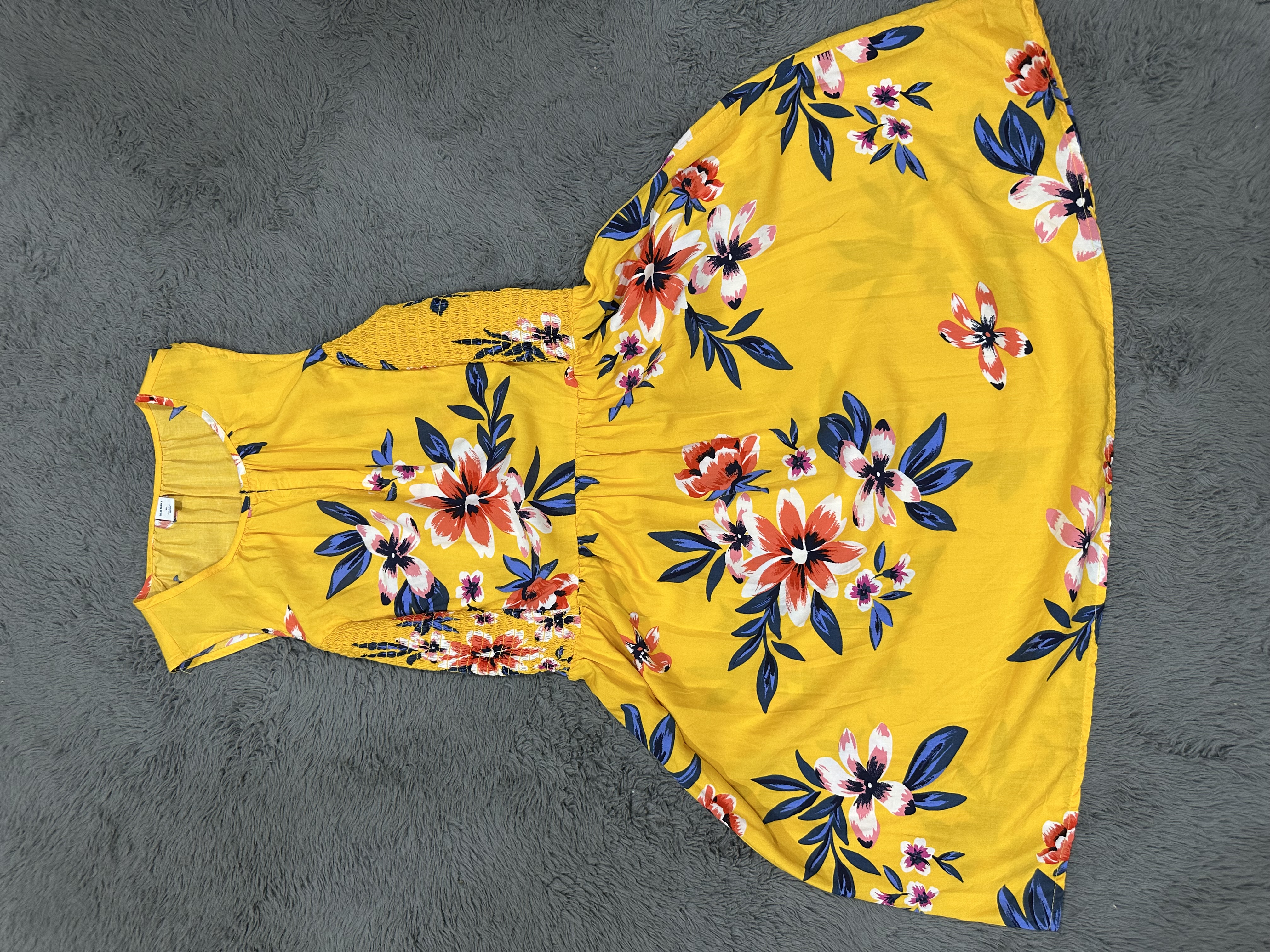 Yellow Floral Sleeveless Dress