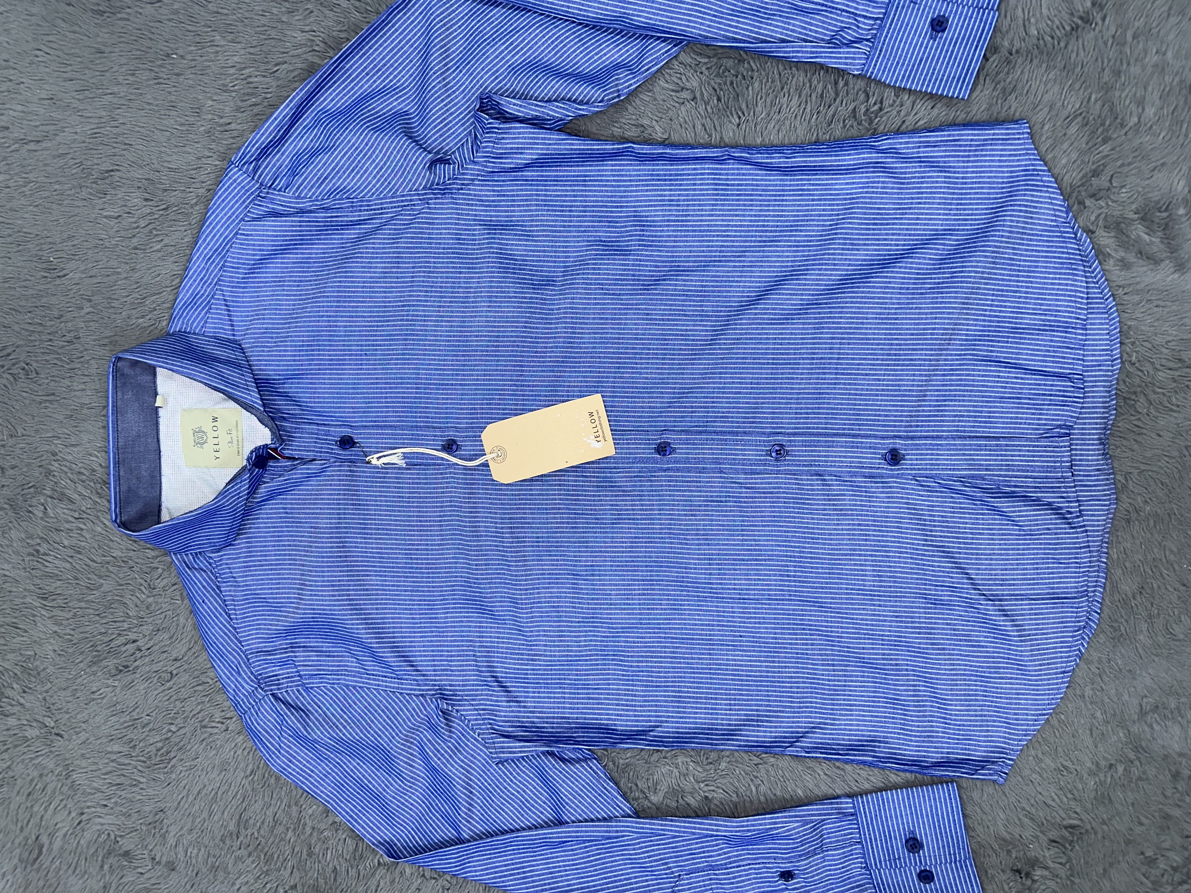 Men's Blue Striped Dress Shirt