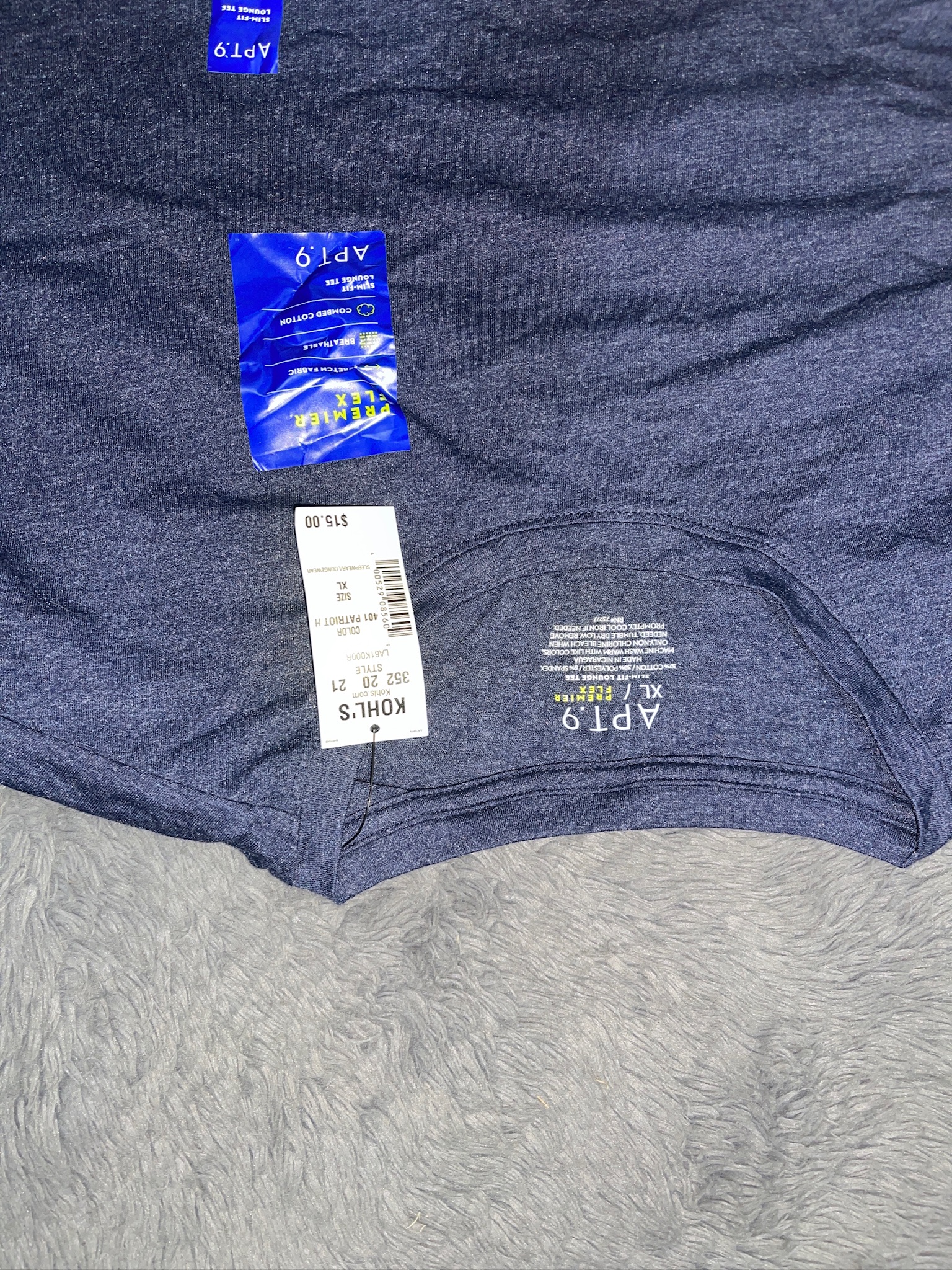 Men's Blue Crew Neck T-Shirt Gildan