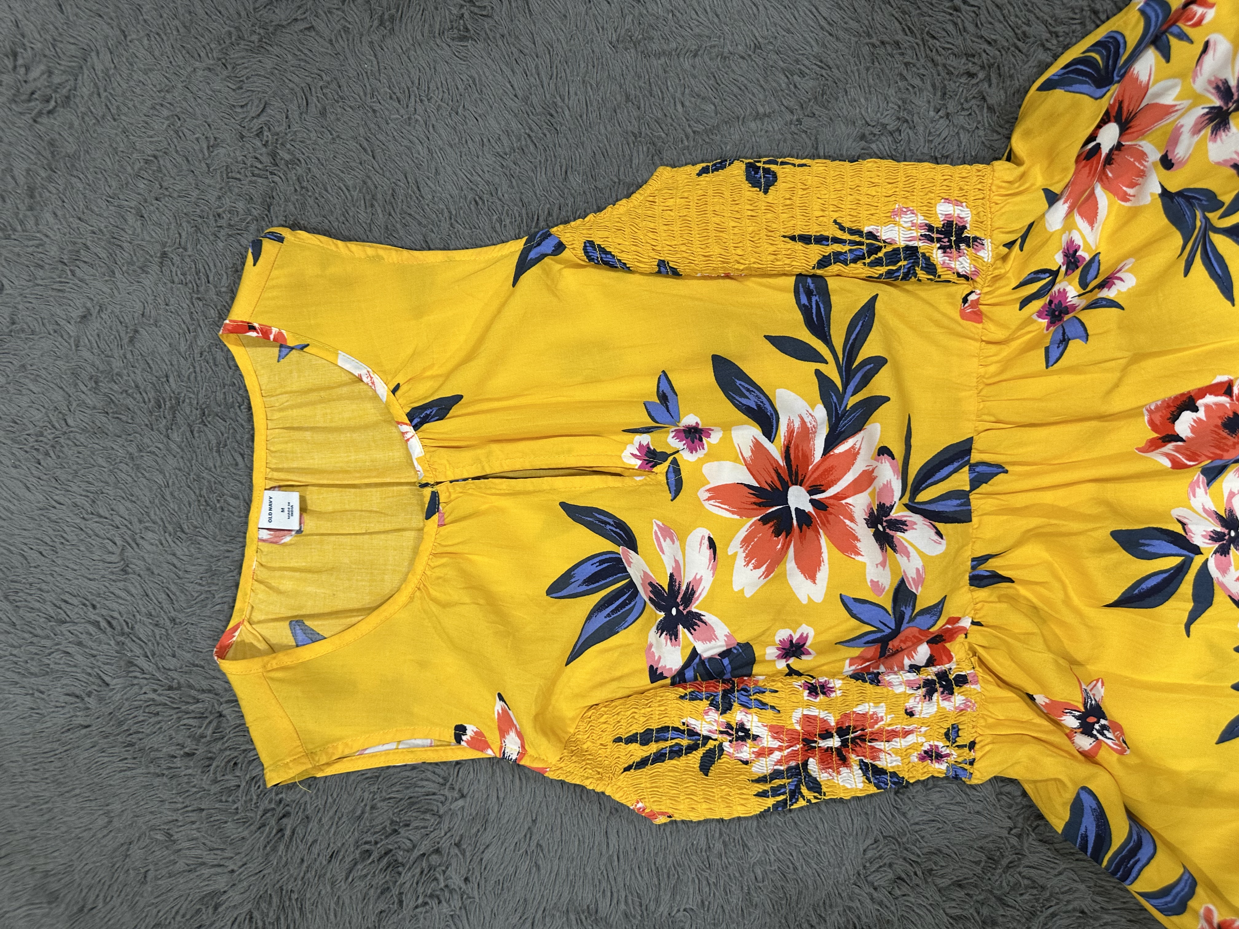 Yellow Floral Sleeveless Dress