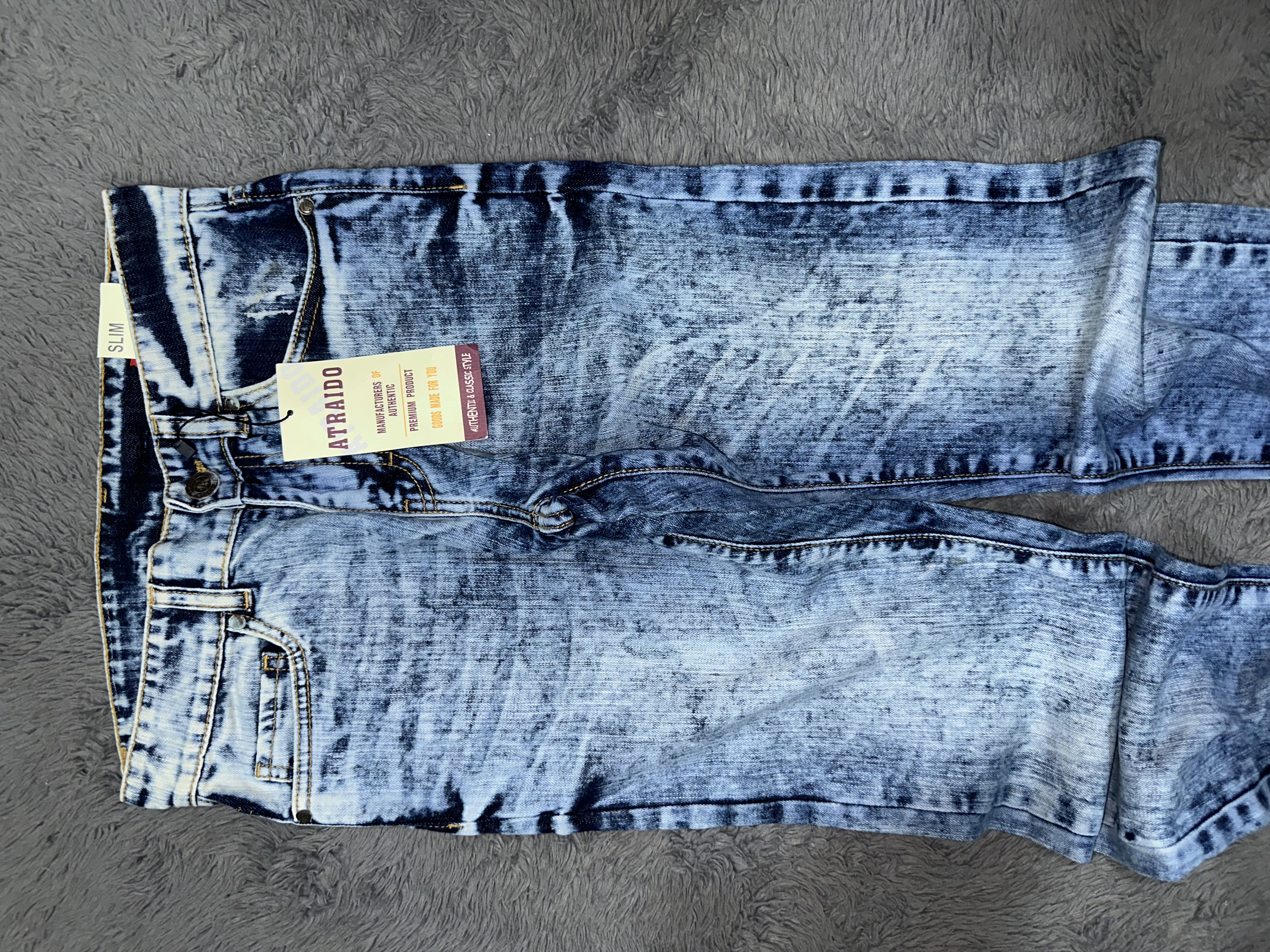 Men's Blue Washed Denim Jeans