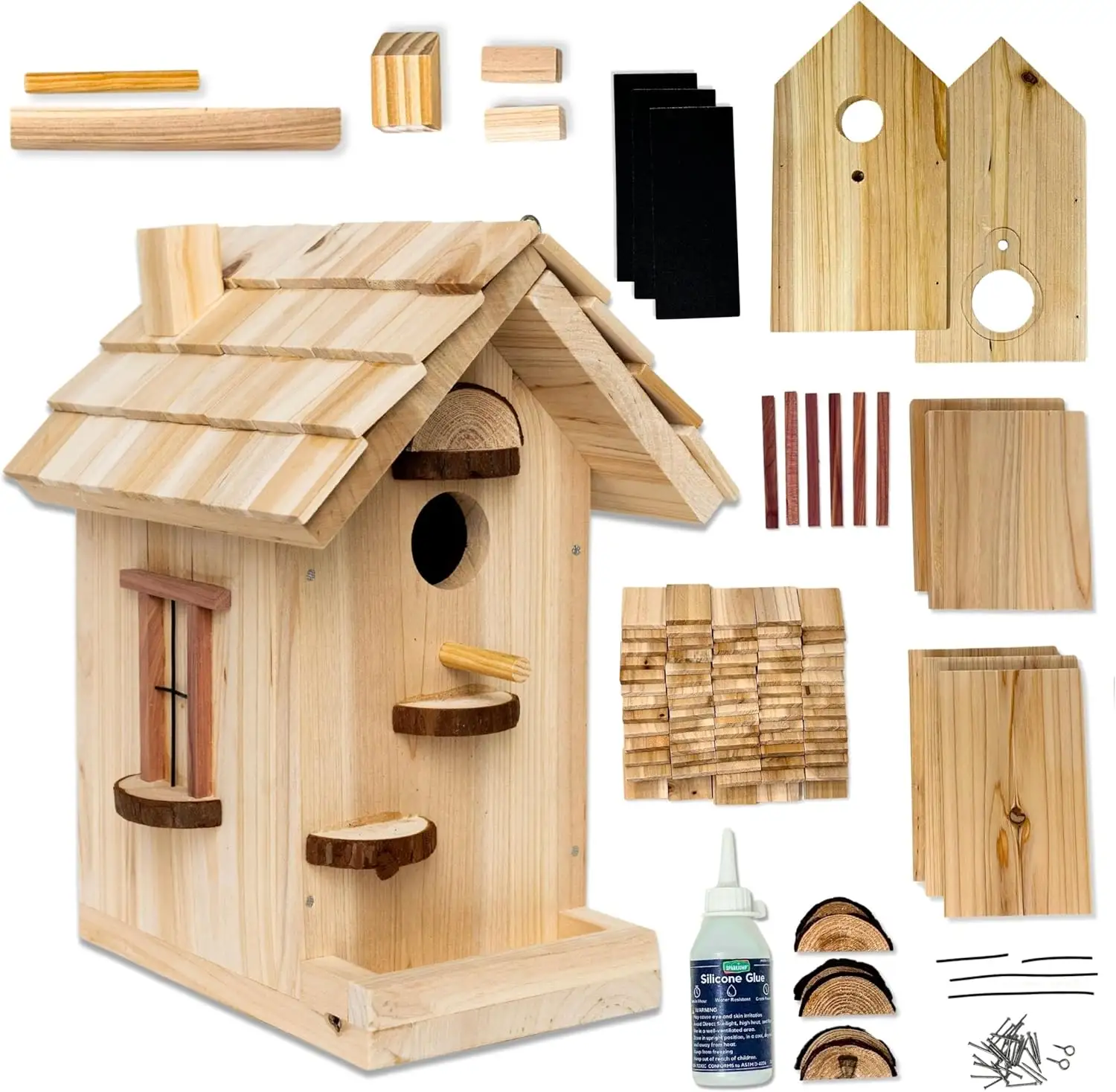 Premium Wooden Bird Cages Funny DIY Wood Bird House Craft Kits for Adults